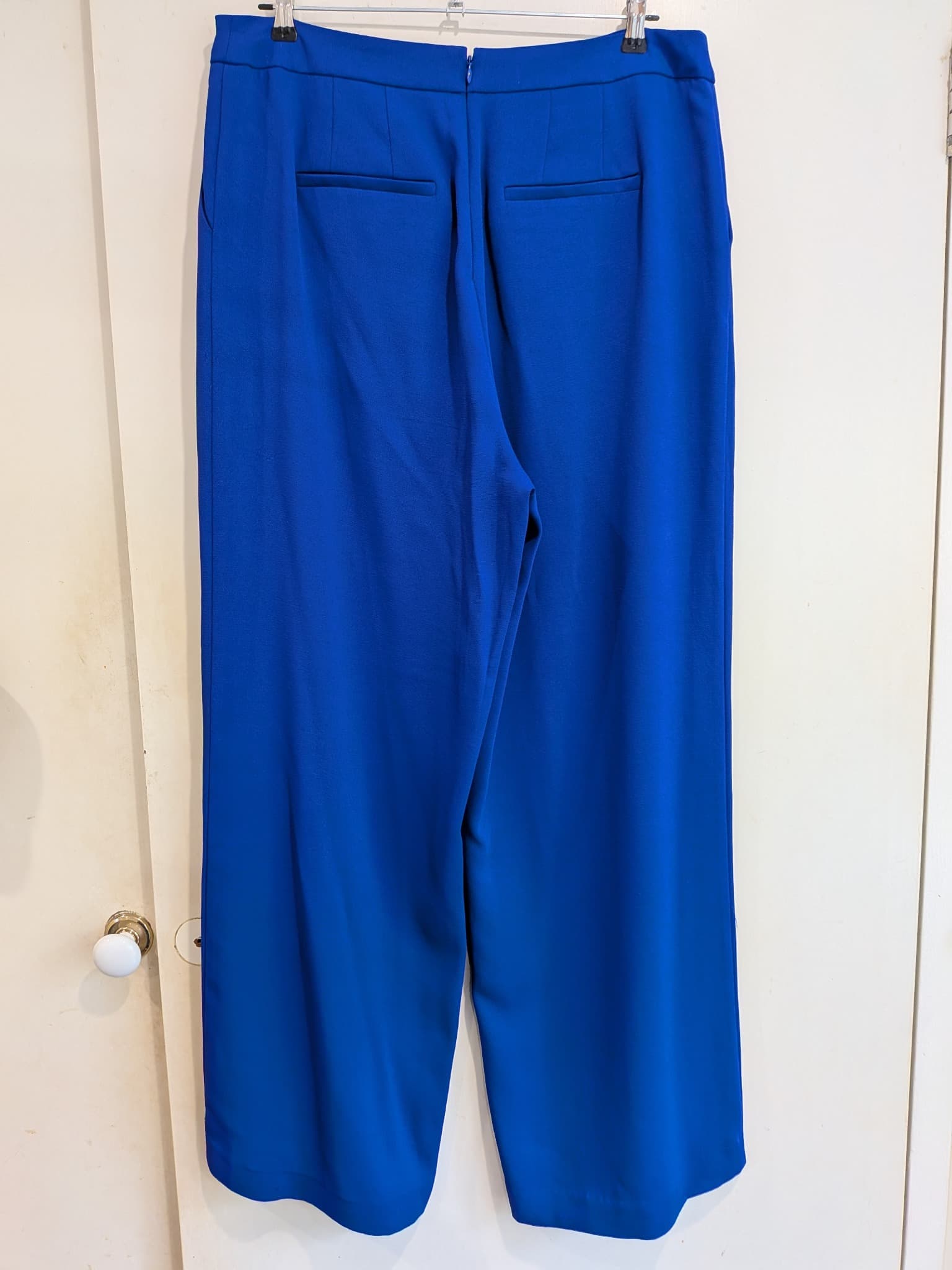 Portmans Wide Leg Trousers Size 16 Royal Blue Polyester Solid — photo 10 of 10