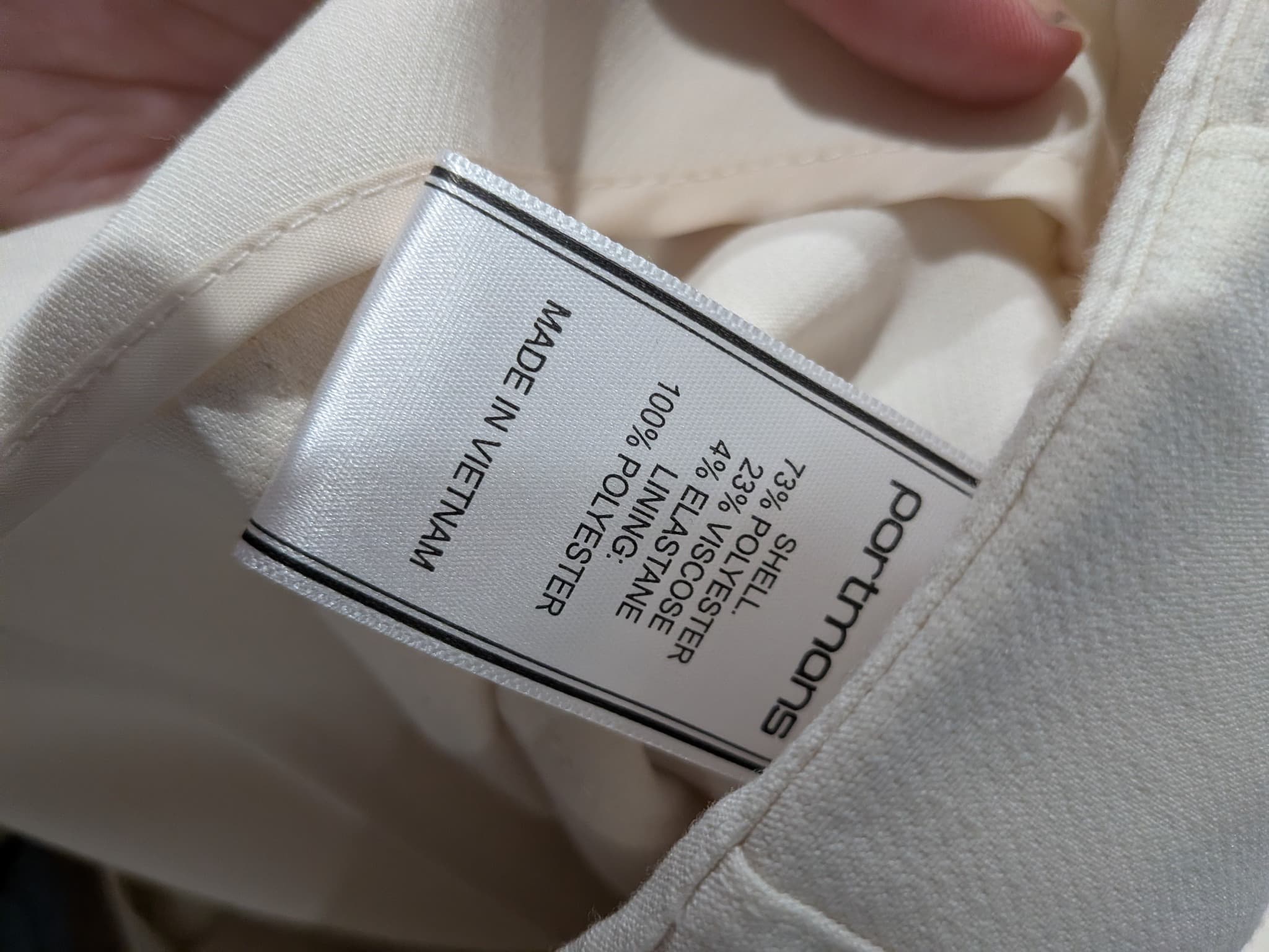 Portmans Wide Leg Trousers Size 16 White Cuffed Hem Tailored Pants corporate — photo 11 of 11
