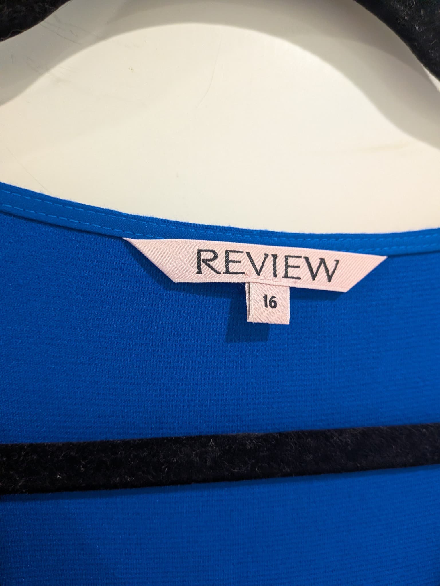 Review Women's Royal Blue V-Neck Top Size 16 Bow Detail Viscose Blend — photo 4 of 7