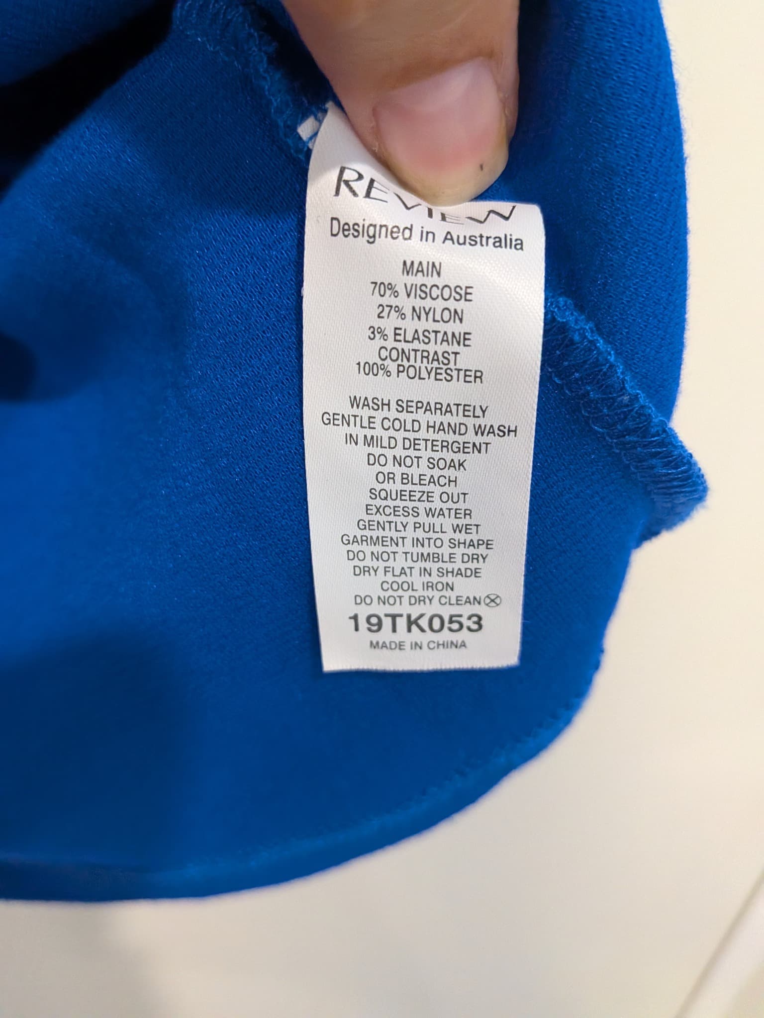 Review Women's Royal Blue V-Neck Top Size 16 Bow Detail Viscose Blend — photo 5 of 7