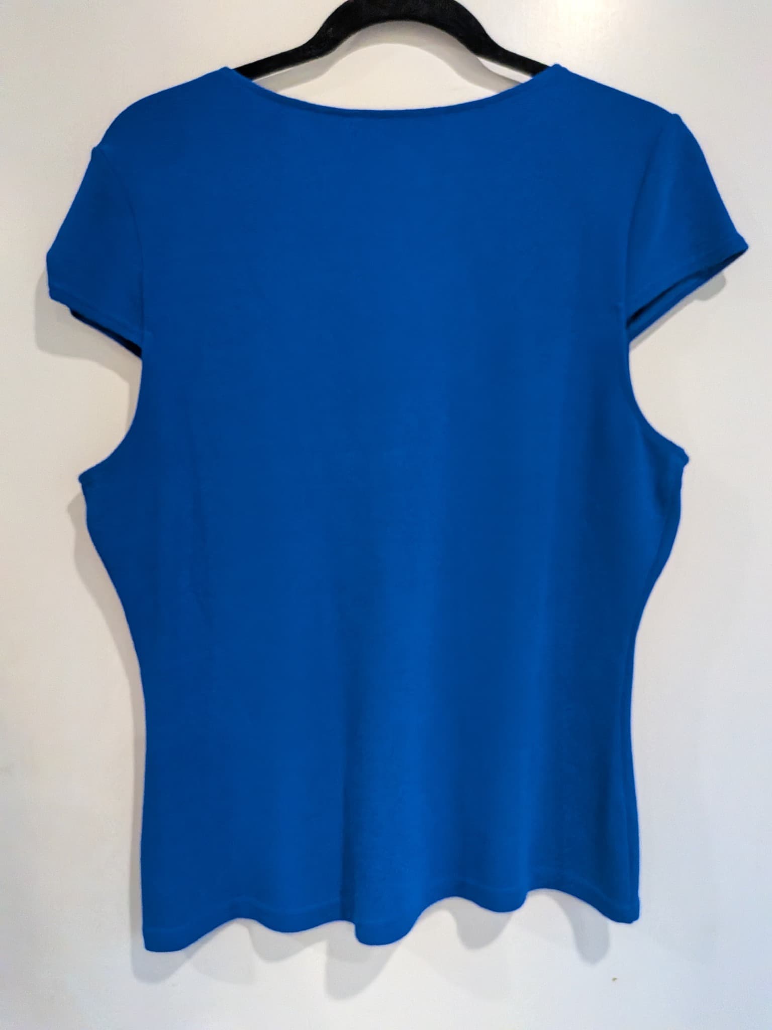 Review Women's Royal Blue V-Neck Top Size 16 Bow Detail Viscose Blend — photo 7 of 7
