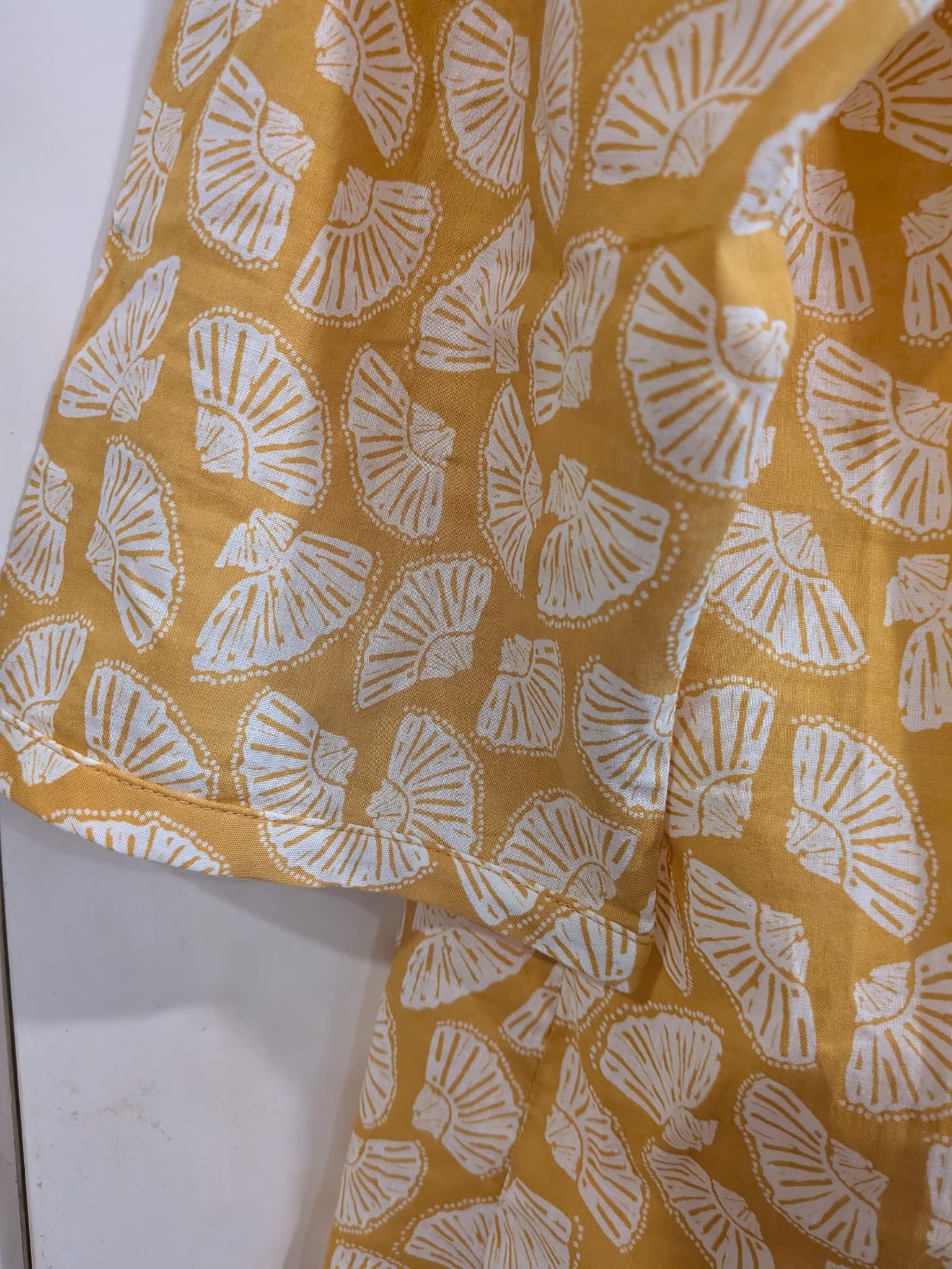 Seasalt Cornwall Tunic Top Size 16 Yellow White Organic Cotton Fan Print Resort — photo 3 of 9