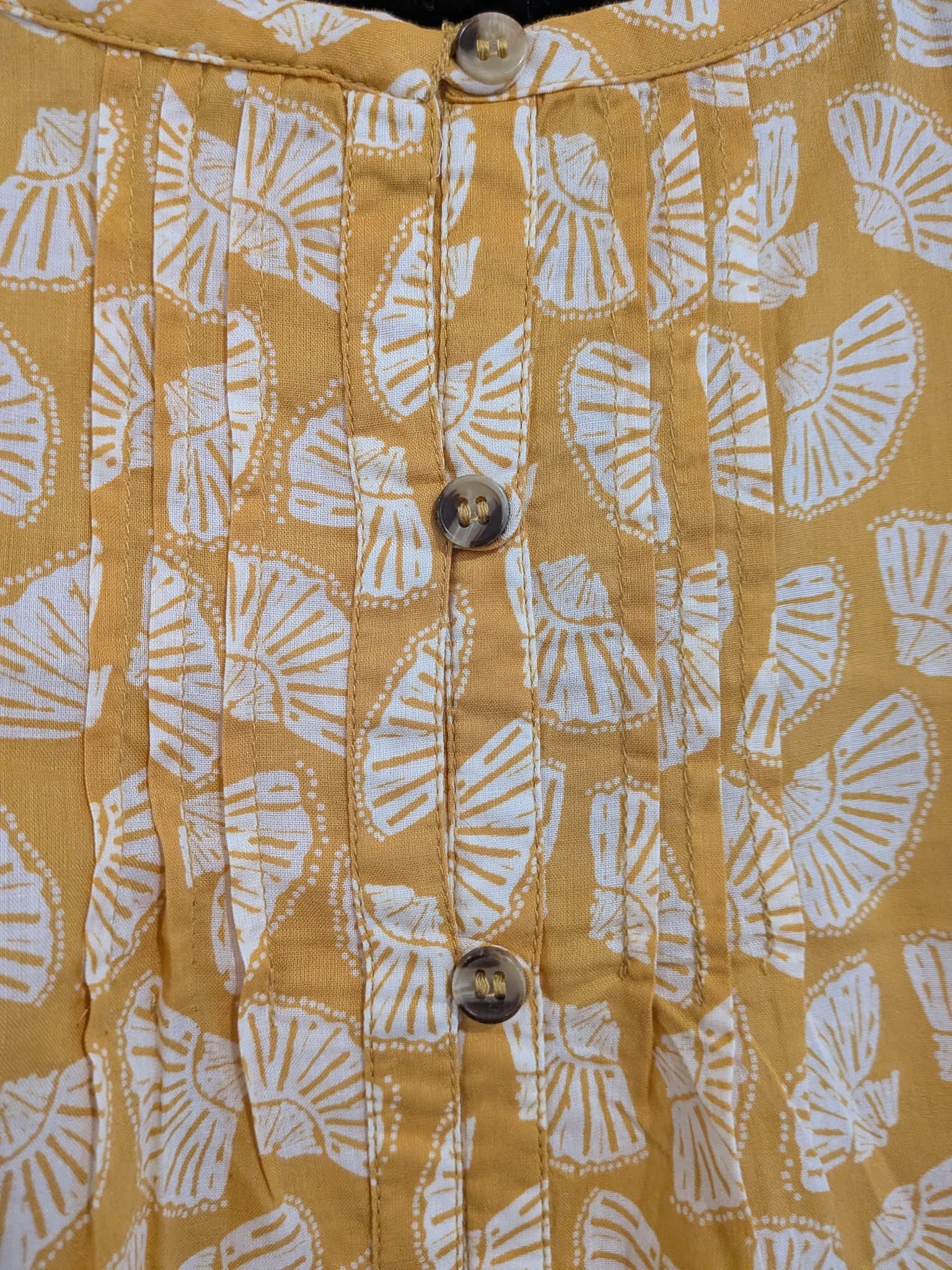 Seasalt Cornwall Tunic Top Size 16 Yellow White Organic Cotton Fan Print Resort — photo 5 of 9