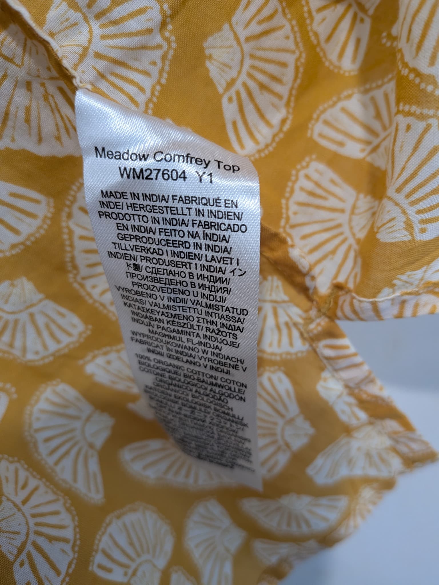 Seasalt Cornwall Tunic Top Size 16 Yellow White Organic Cotton Fan Print Resort — photo 7 of 9