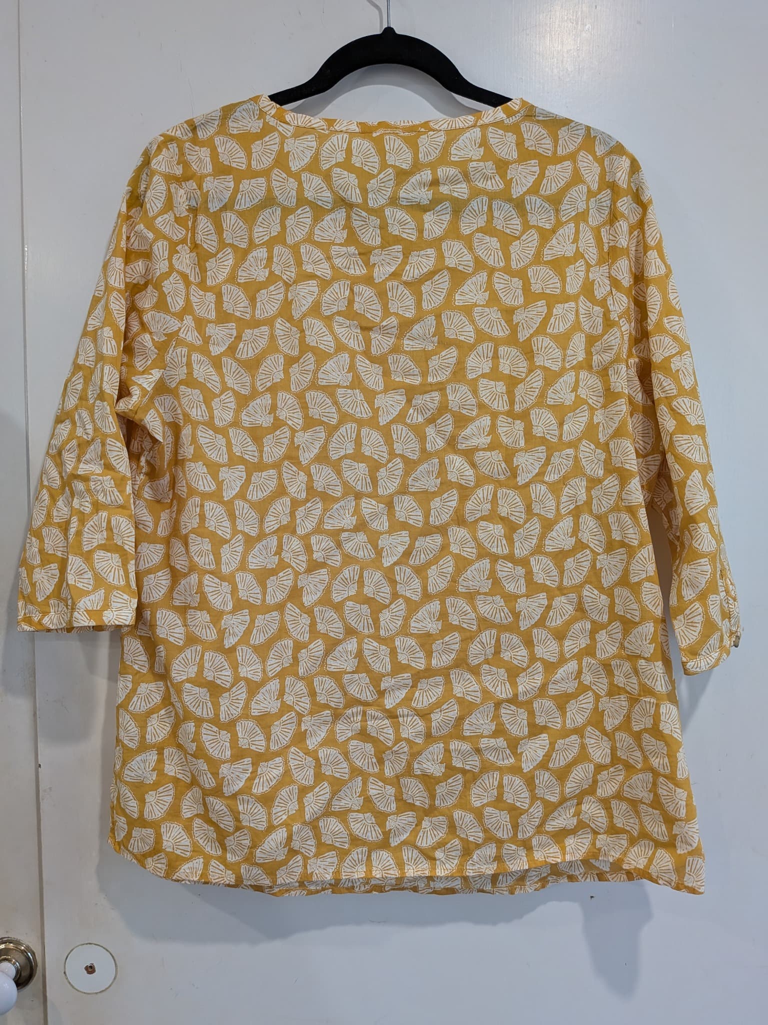 Seasalt Cornwall Tunic Top Size 16 Yellow White Organic Cotton Fan Print Resort — photo 9 of 9