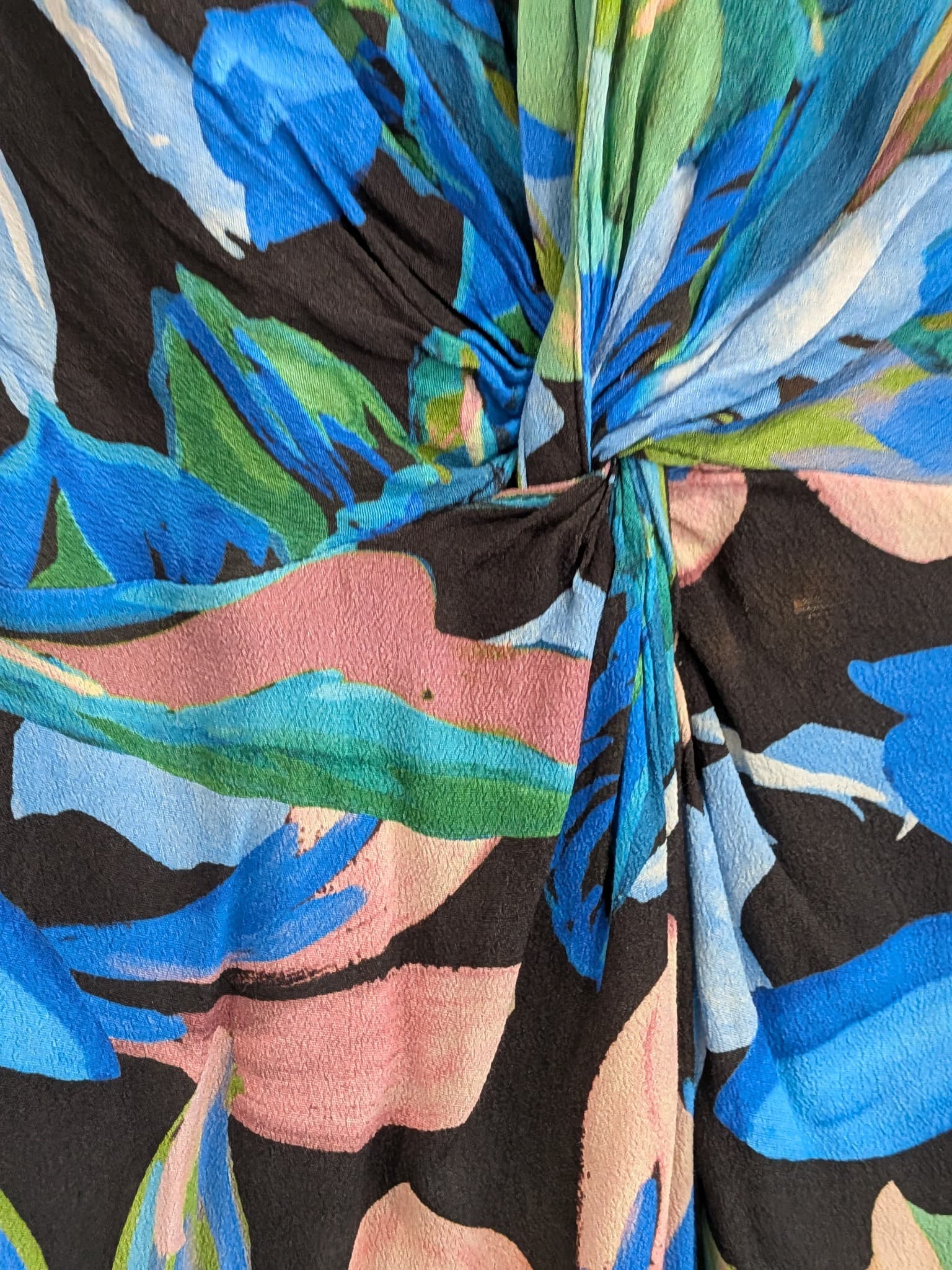 SHEIKE Floral Twist Front Midi Dress 10 Blue Long Sleeve Button Up — photo 9 of 13