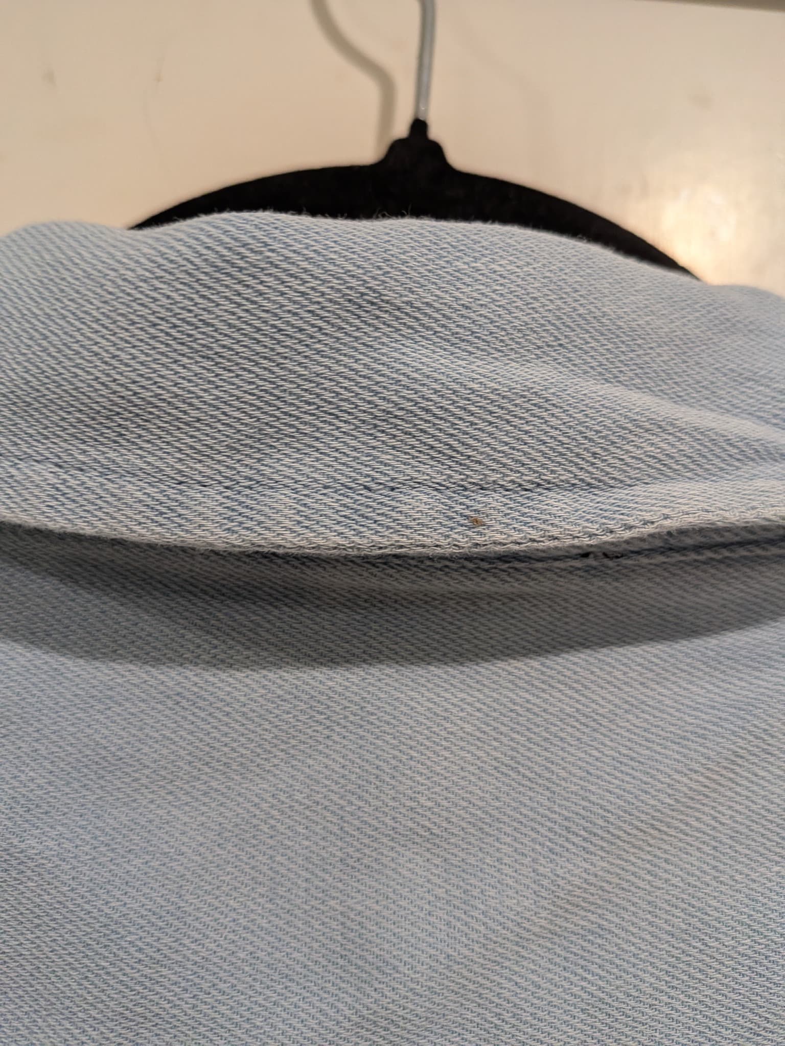 Target Denim Blouse 14 Light Blue Cotton Button Down Ruffled Sleeves — photo 8 of 9