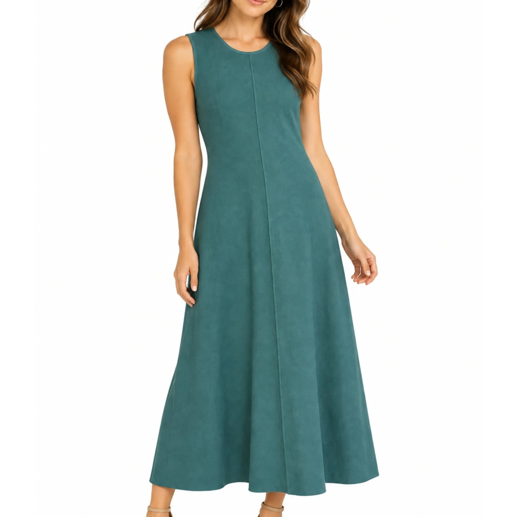 Veronika Maine Womens Sleeveless Knit Midi Dress Teal Size L — photo 1 of 11
