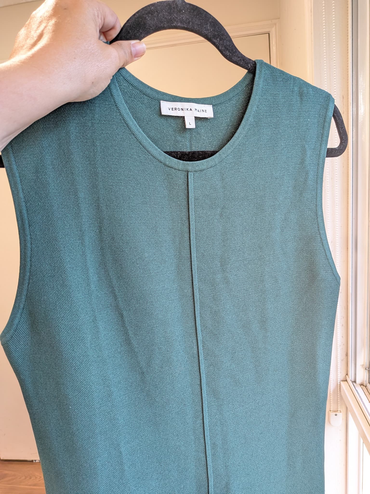 Veronika Maine Womens Sleeveless Knit Midi Dress Teal Size L — photo 7 of 11