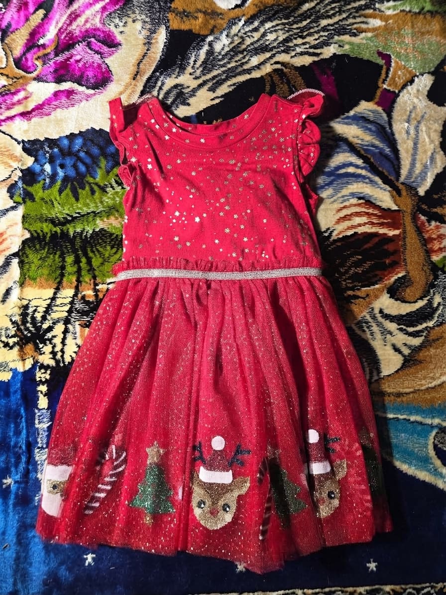 Anko Girls' Christmas Reindeer Tulle Dress - Red Size 2 — photo 1 of 2