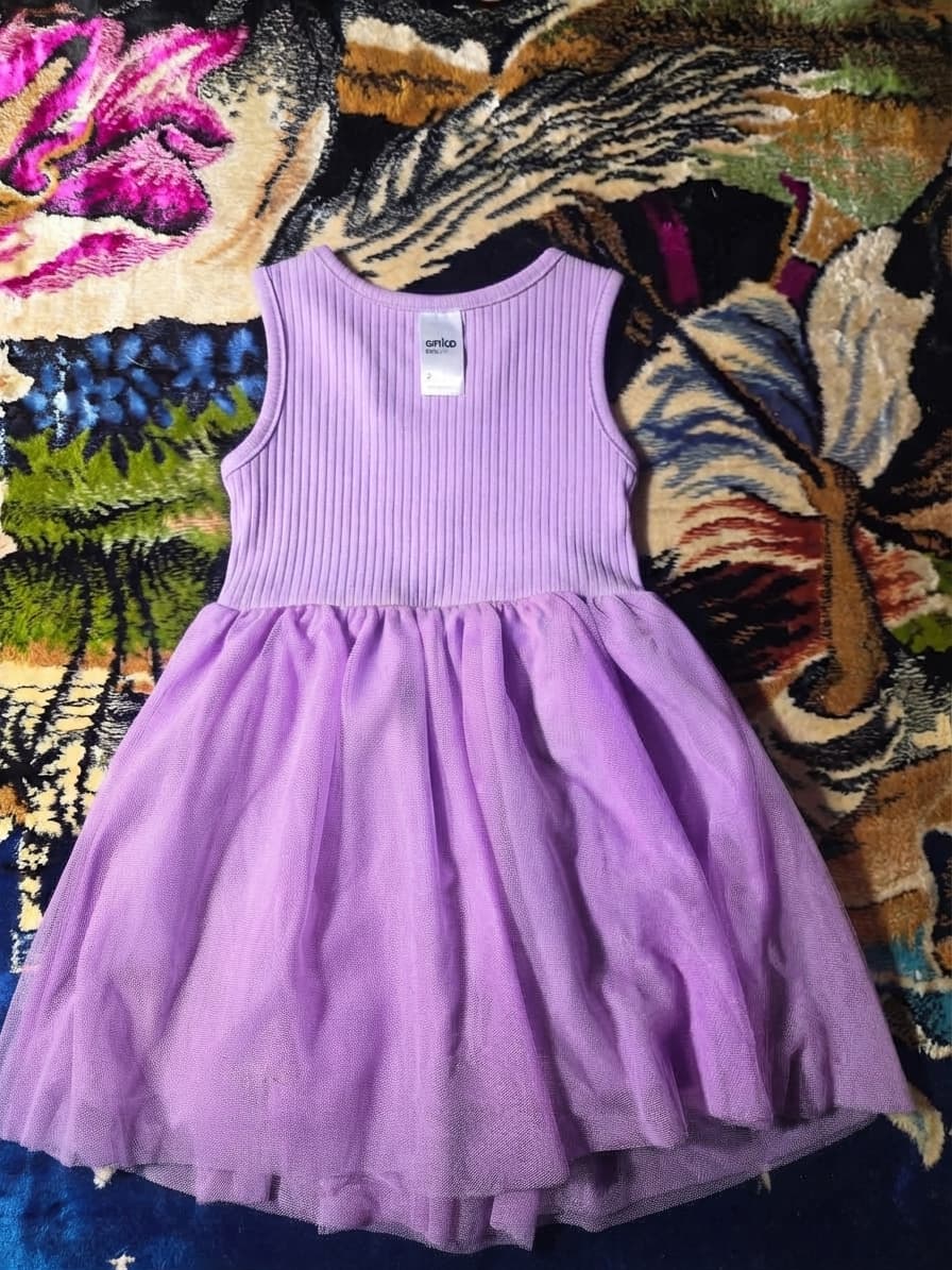 Anko Girls Purple Ribbed Bodice Tulle Dress - Size 2 — photo 1 of 2