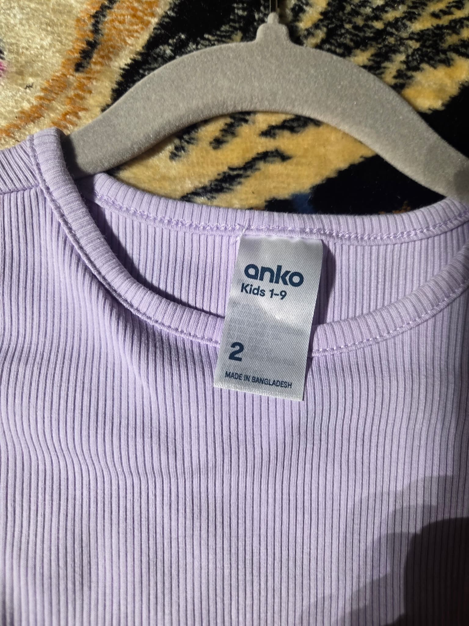 Anko Girls Ribbed Short Sleeve Dress - Light Purple Size 2 — photo 2 of 2