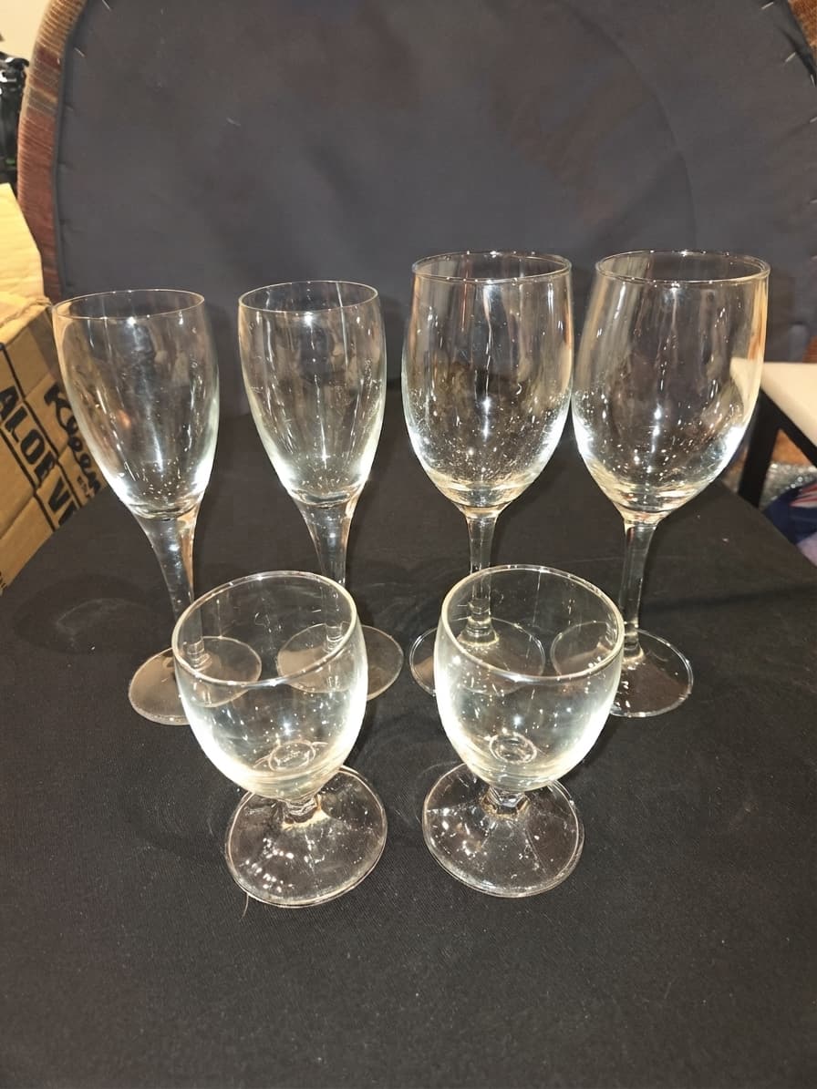 Assorted Clear Glass Stemware Set - 6 Piece Collection — photo 1 of 3