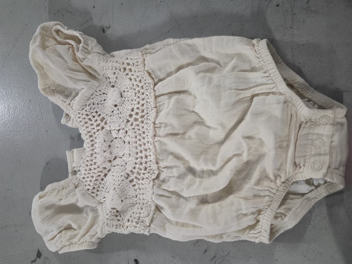 Baby Berry Cream Crochet Detail Romper - Size 1 — photo 1 of 2