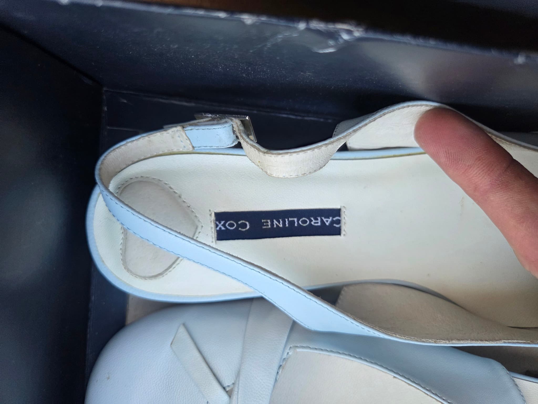 Caroline Cox Light Blue Leather Slingback Flats - Size 41 — photo 2 of 3