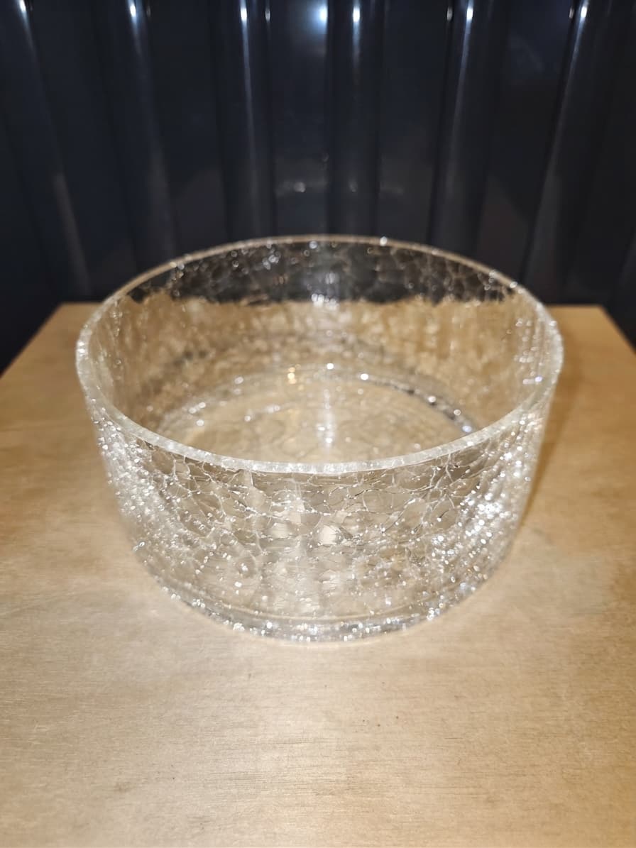 Clear Crackle Glass Decorative Bowl — photo 1 of 2