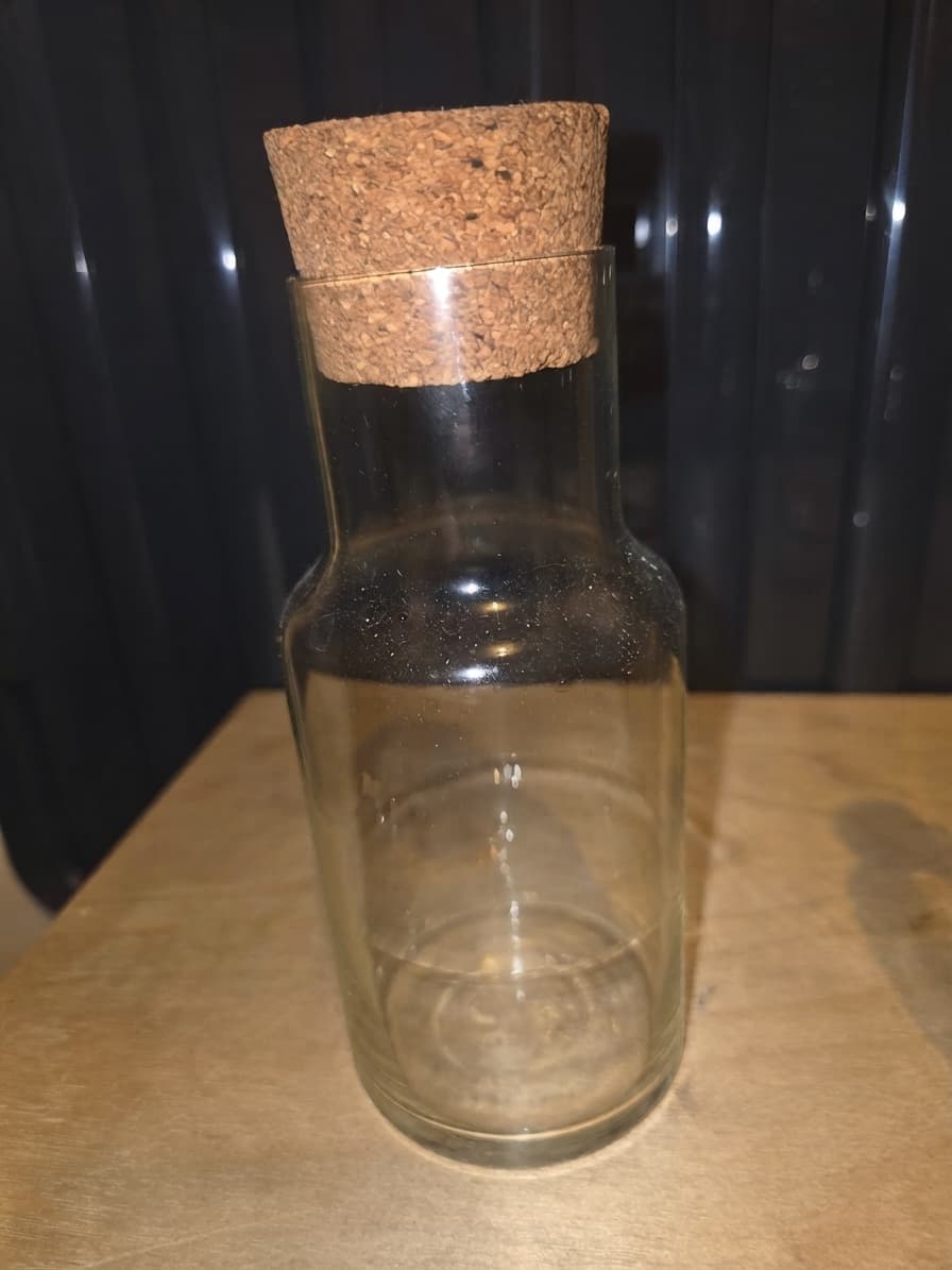 Clear Glass Bottle With Cork Stopper — photo 1 of 2