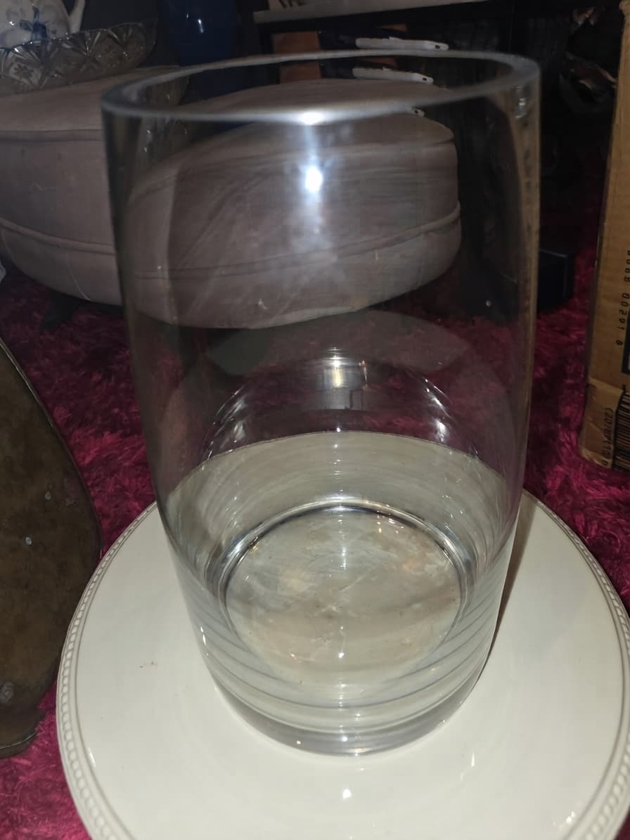 Clear Glass Cylinder Vase - Minimalist Home Decor — photo 1 of 3