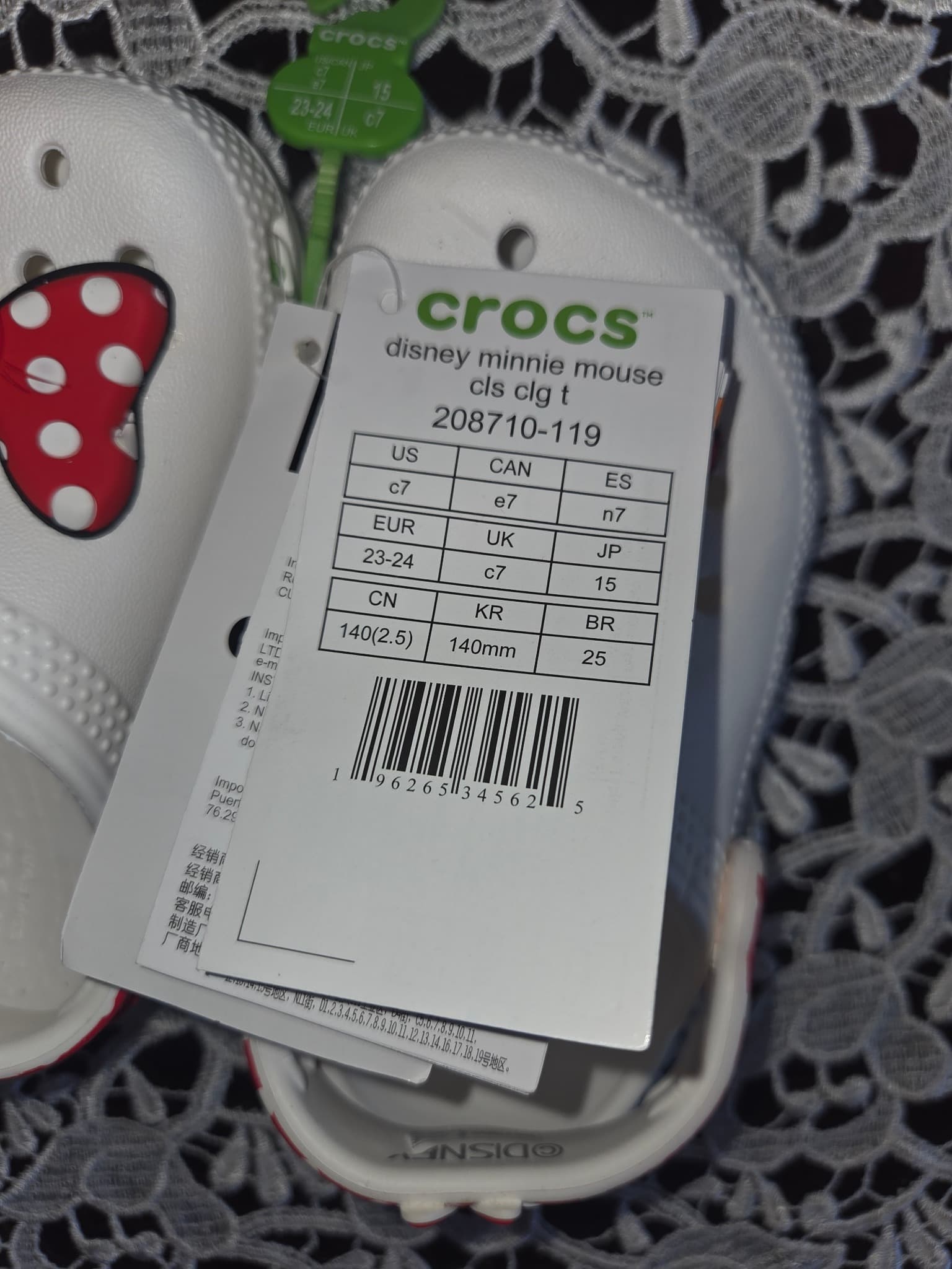 Crocs Kids' Disney Minnie Mouse Clogs - White/Red Polka Dot — photo 3 of 4