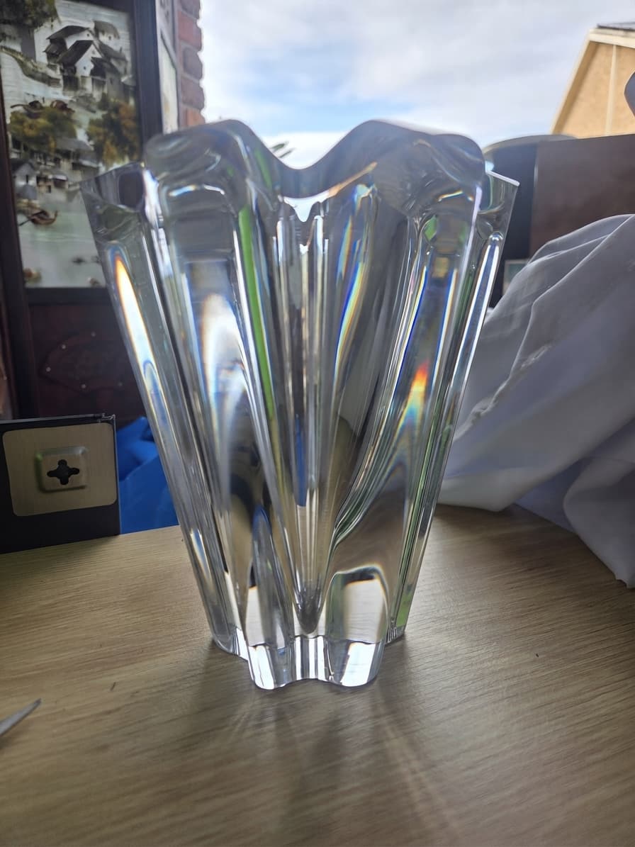 Crystal Vase - Clear Sculptural Decorative Piece — photo 1 of 4