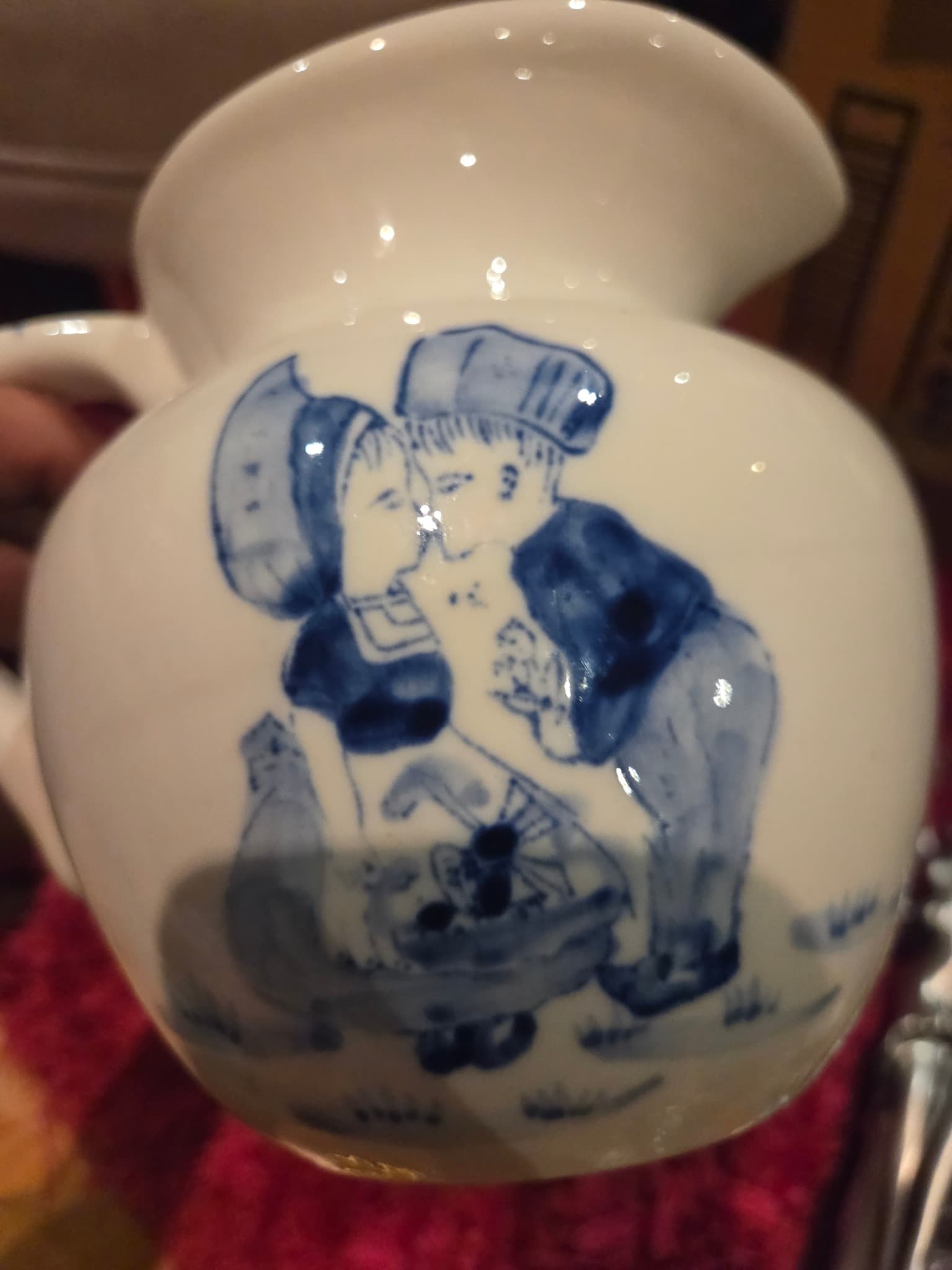 Delft Blue Style Ceramic Windmill Creamer Pitcher — photo 4 of 5