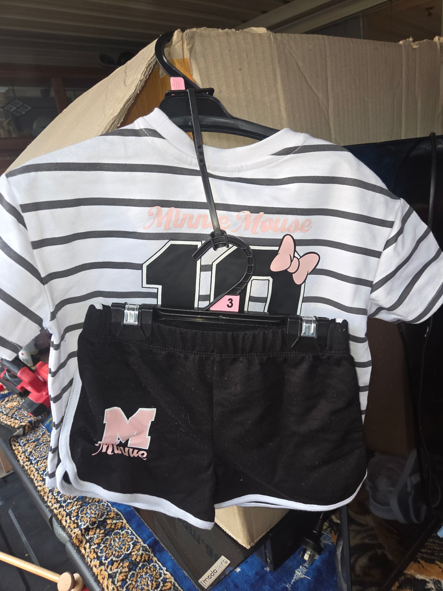 Disney Minnie Mouse Girls 2-Piece Striped T-Shirt and Shorts Set - Size 3 — photo 3 of 3