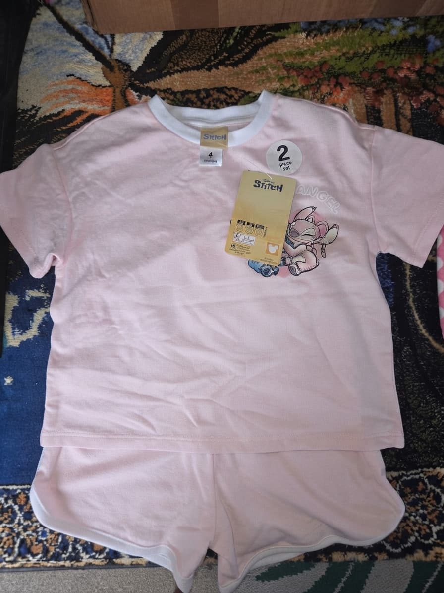 Disney Stitch & Angel 2-Piece Pajama Set - Size 4 — photo 1 of 2