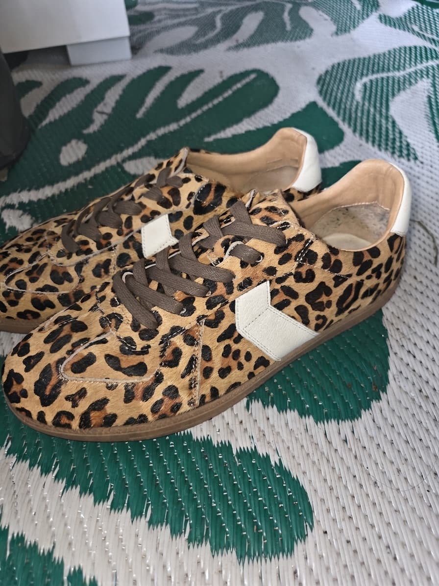 Esplar Leopard Print Calf Hair Sneakers — photo 1 of 3