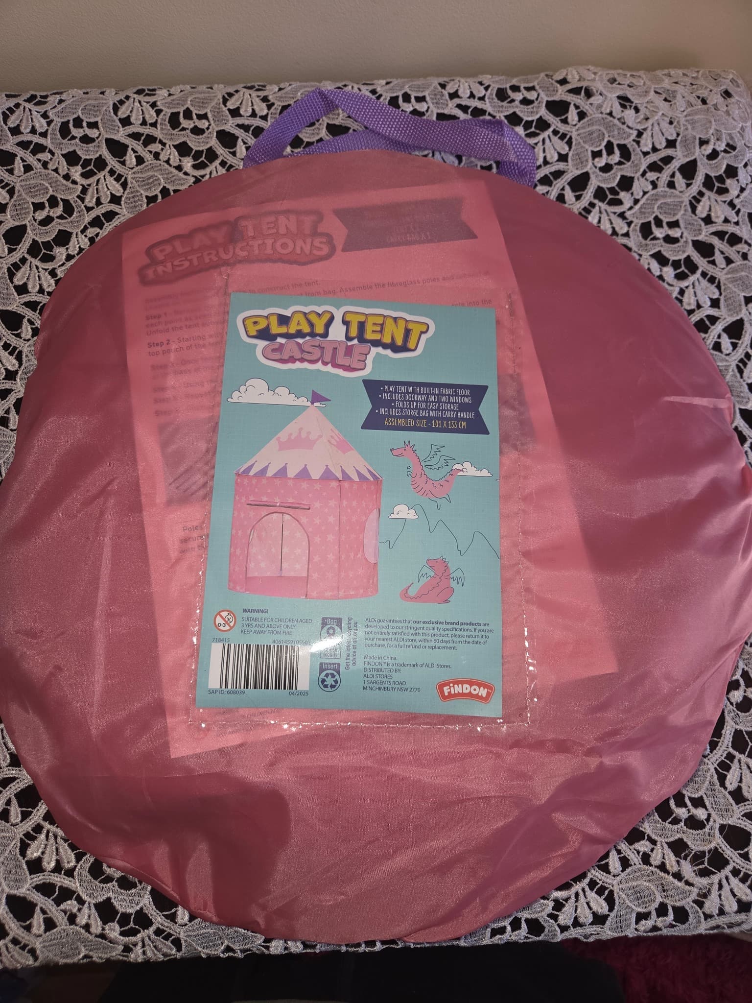 Findon Kids Play Tent Castle - Pink Pop-Up Playhouse — photo 1 of 2