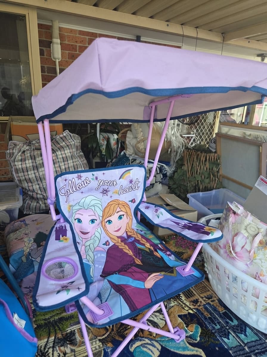Frozen Anna and Elsa Kids Folding Chair with Canopy
