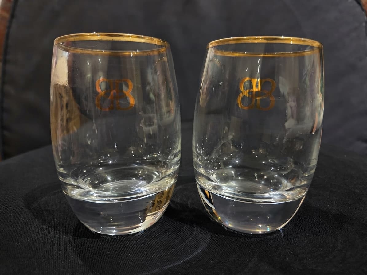 Gold Logo Stemless Wine Glasses - Set of 2 — photo 1 of 2