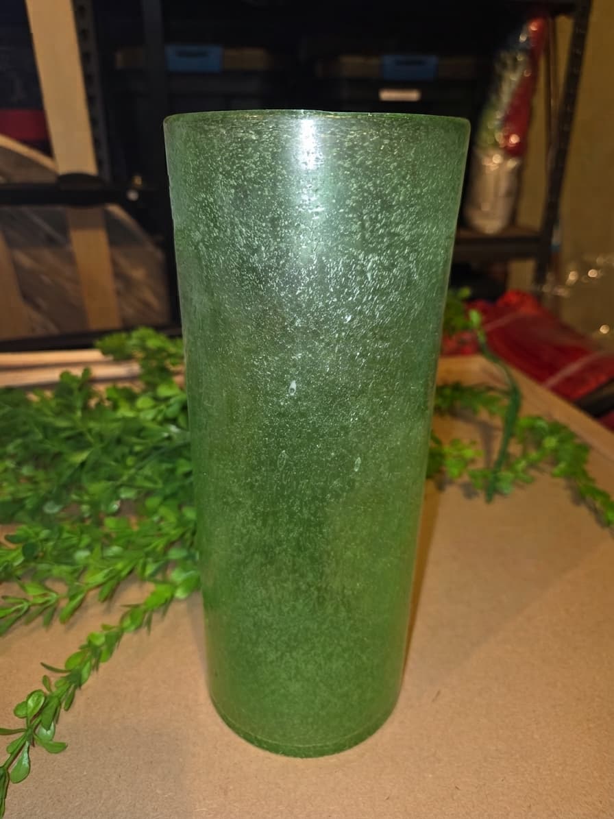 Green Bubble Glass Cylinder Vase — photo 1 of 3