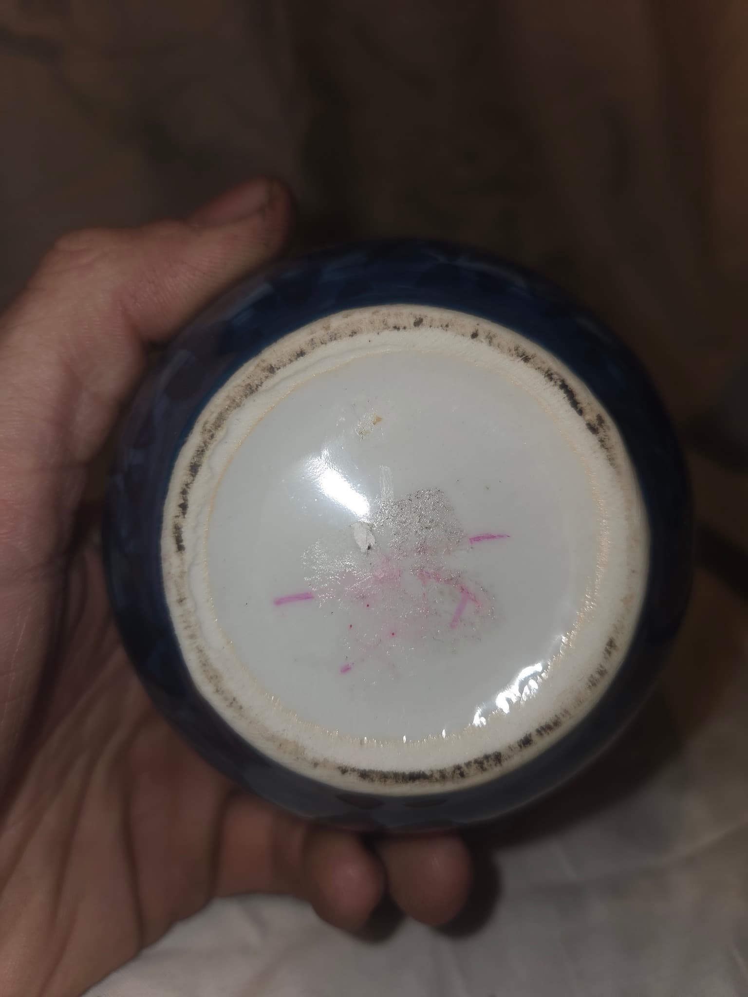 Hand-Painted Ceramic Bud Vase with Abstract Dot and Brushstroke Pattern — photo 2 of 2