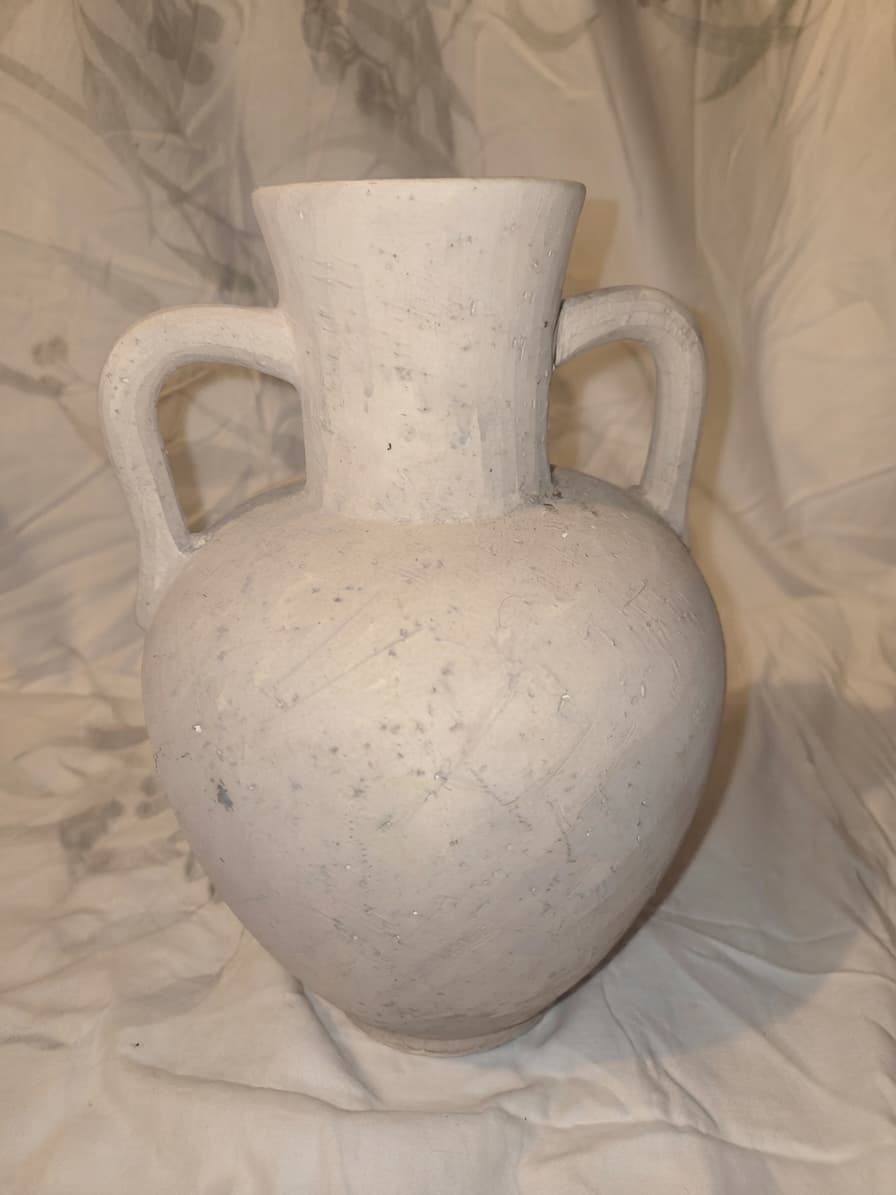 Handmade Terracotta Amphora Vase - Distressed Speckled Beige — photo 1 of 2