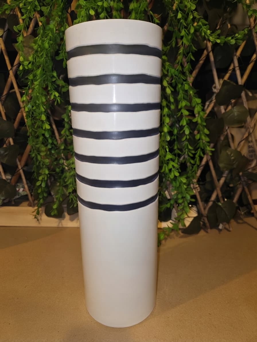 Homezone Modern Striped Ceramic Floor Vase — photo 1 of 4