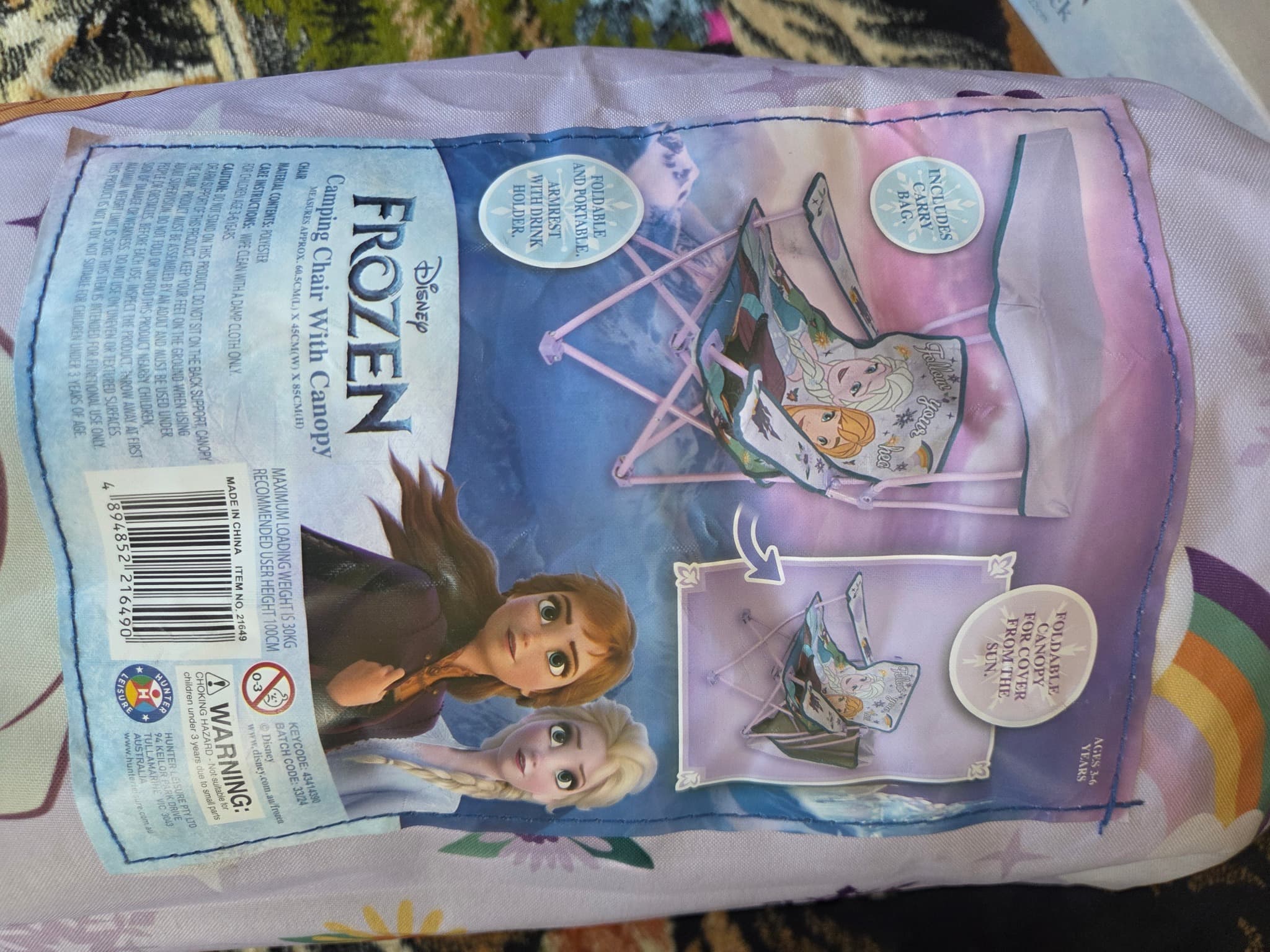 Hunter Leisure Frozen Anna & Elsa Kids Camping Chair With Canopy — photo 2 of 2
