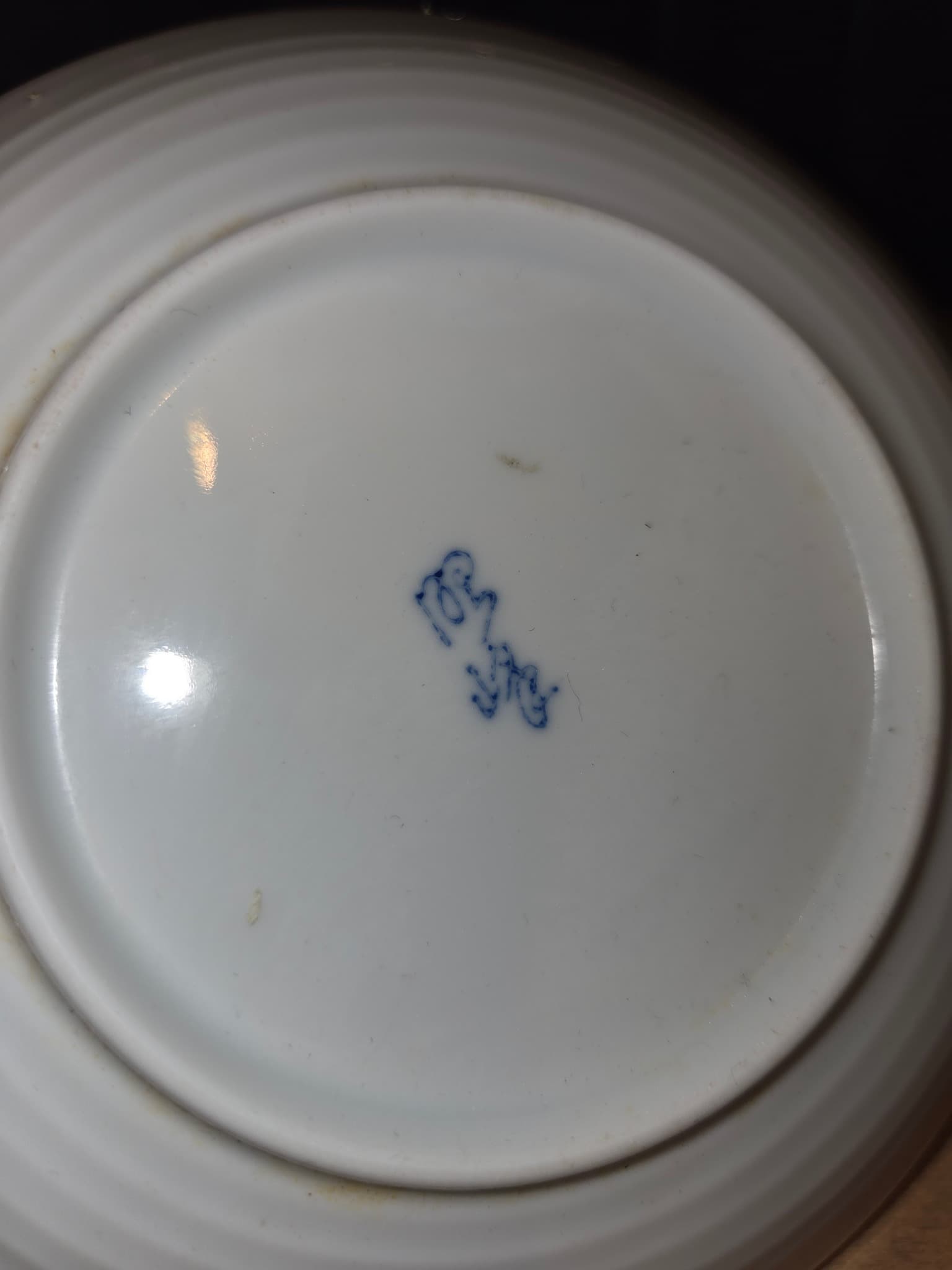 Japanese Porcelain Decorative Plate - Blue Floral Design — photo 2 of 2