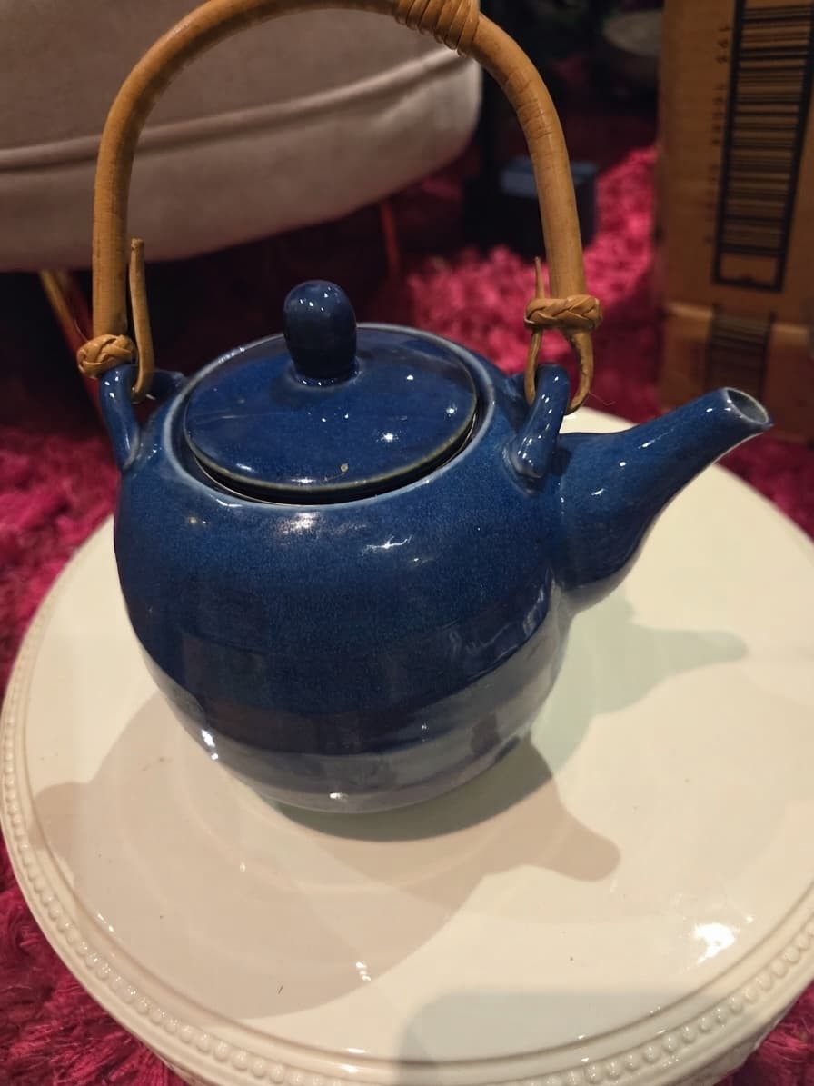 Japanese Style Ceramic Teapot Set With Rattan Handle — photo 1 of 4
