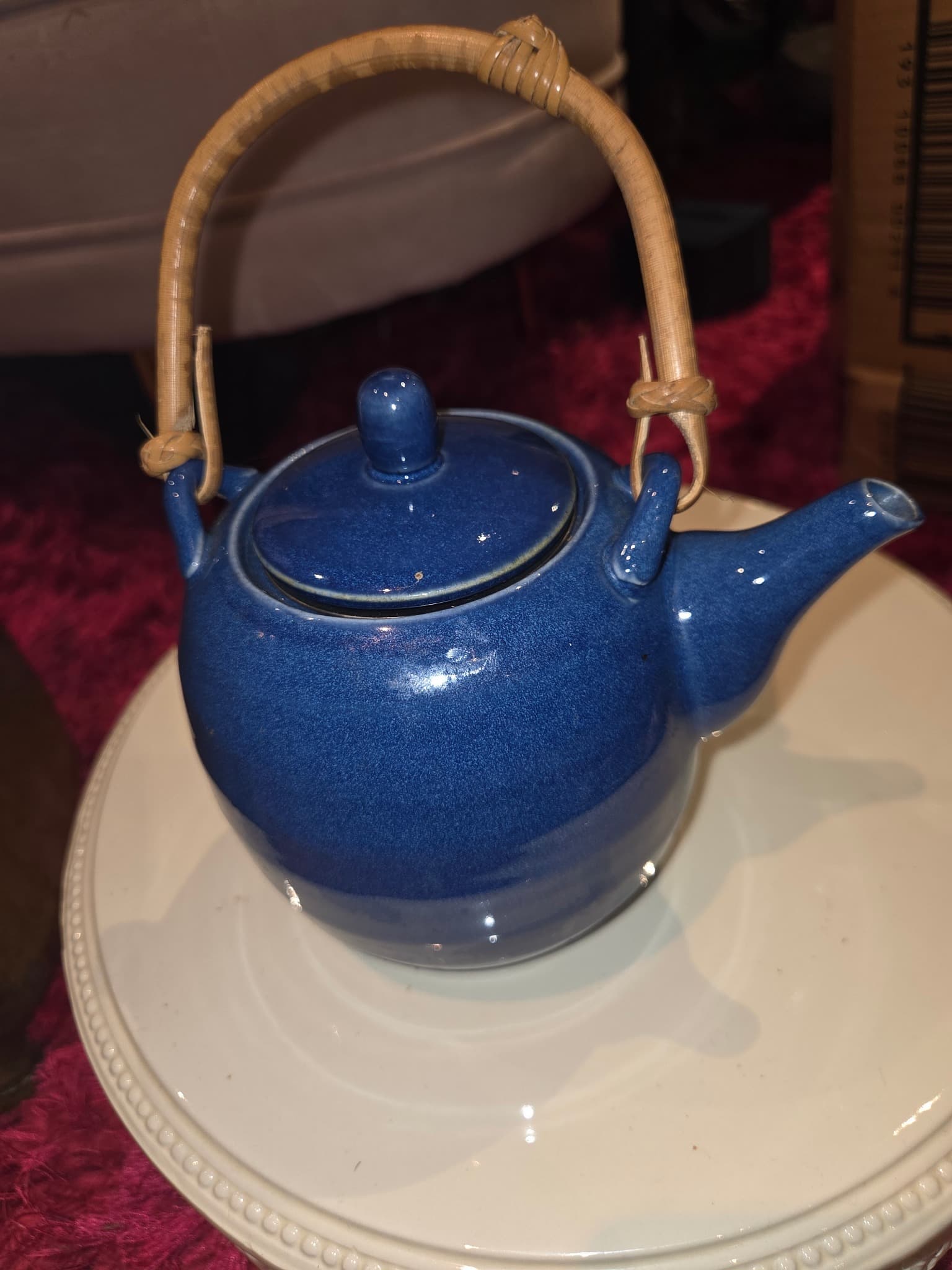 Japanese Style Ceramic Teapot Set With Rattan Handle — photo 2 of 4