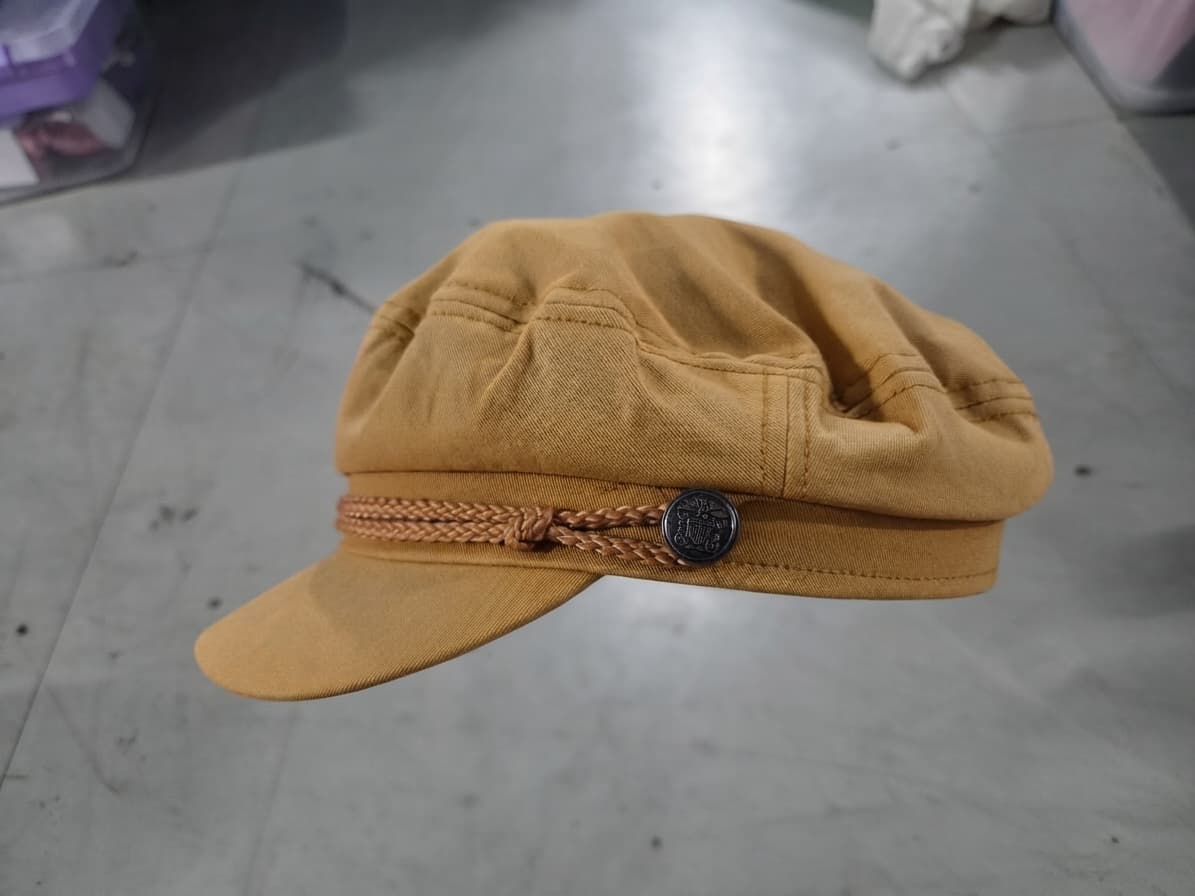 LØNG LØST Mustard Yellow Cotton Fiddler Cap With Braided Trim — photo 1 of 2
