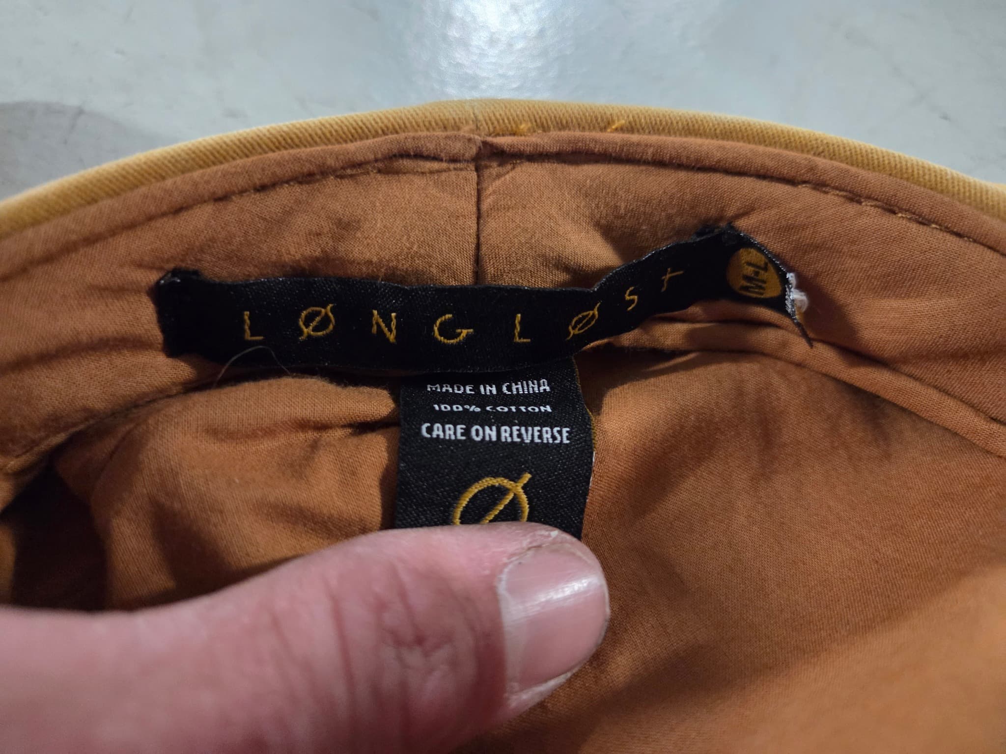 LØNG LØST Mustard Yellow Cotton Fiddler Cap With Braided Trim — photo 2 of 2