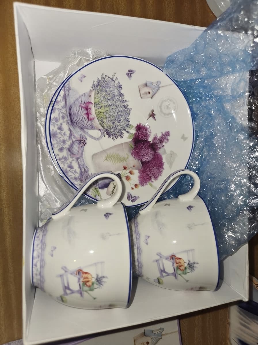 Lavender Garden Floral Fine Bone China Tea Cup and Saucer Set — photo 1 of 2