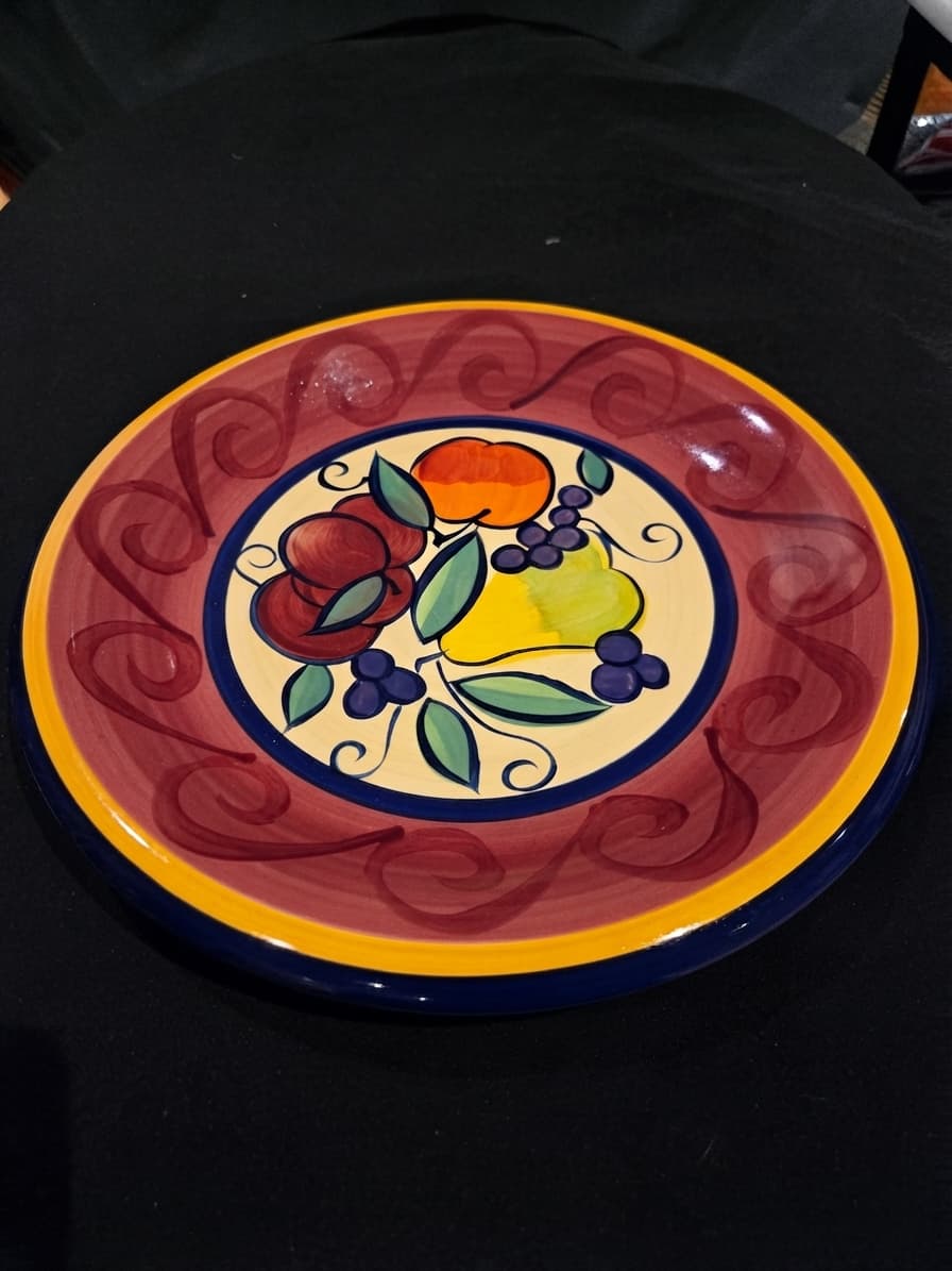 Living Art Regina Dinner Plate - Hand Painted Fruit Pattern — photo 1 of 2