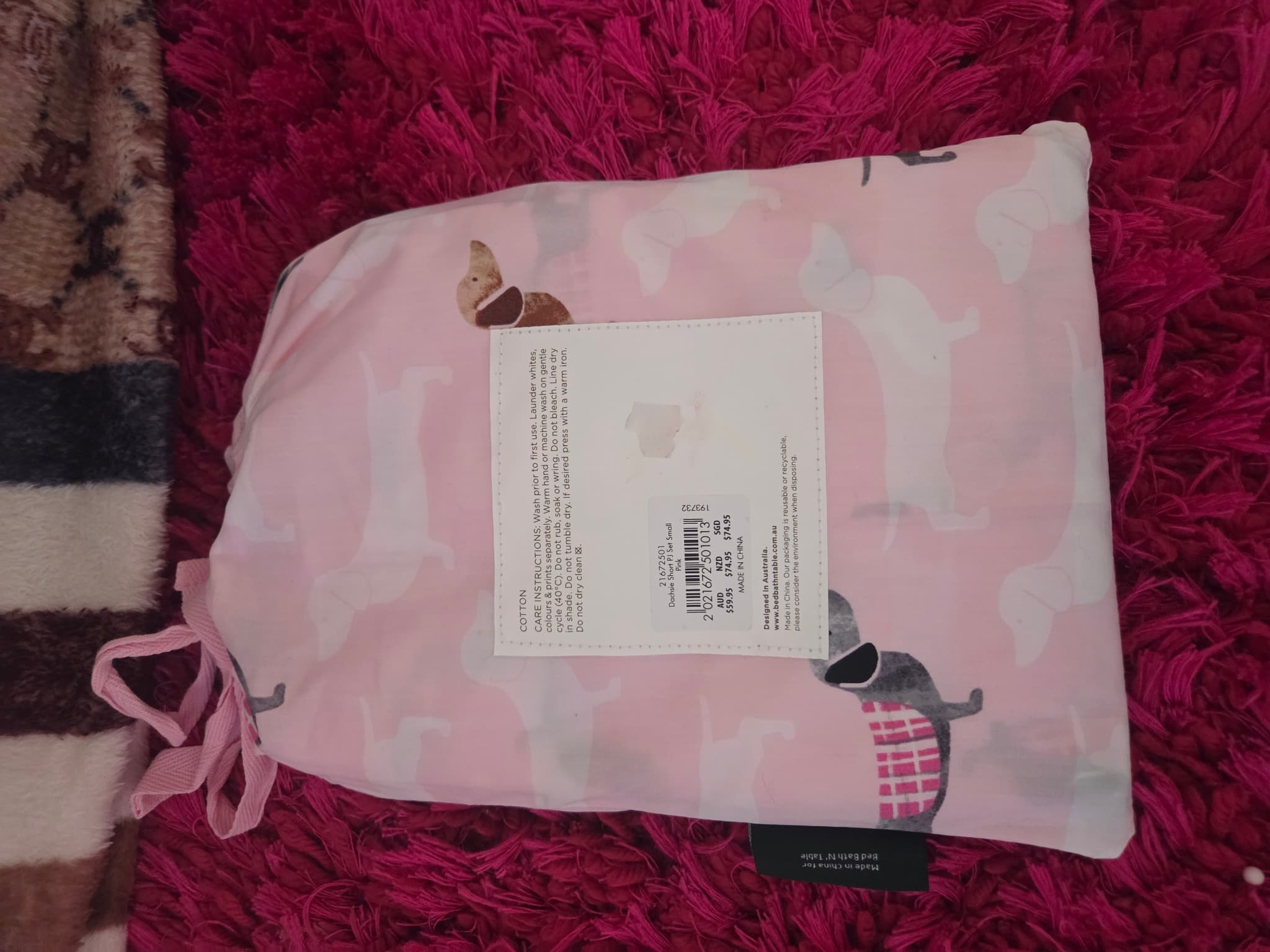 Morgan & Finch Dachsie Cotton Pyjama Set - Pink Dog Print Size S — photo 2 of 3