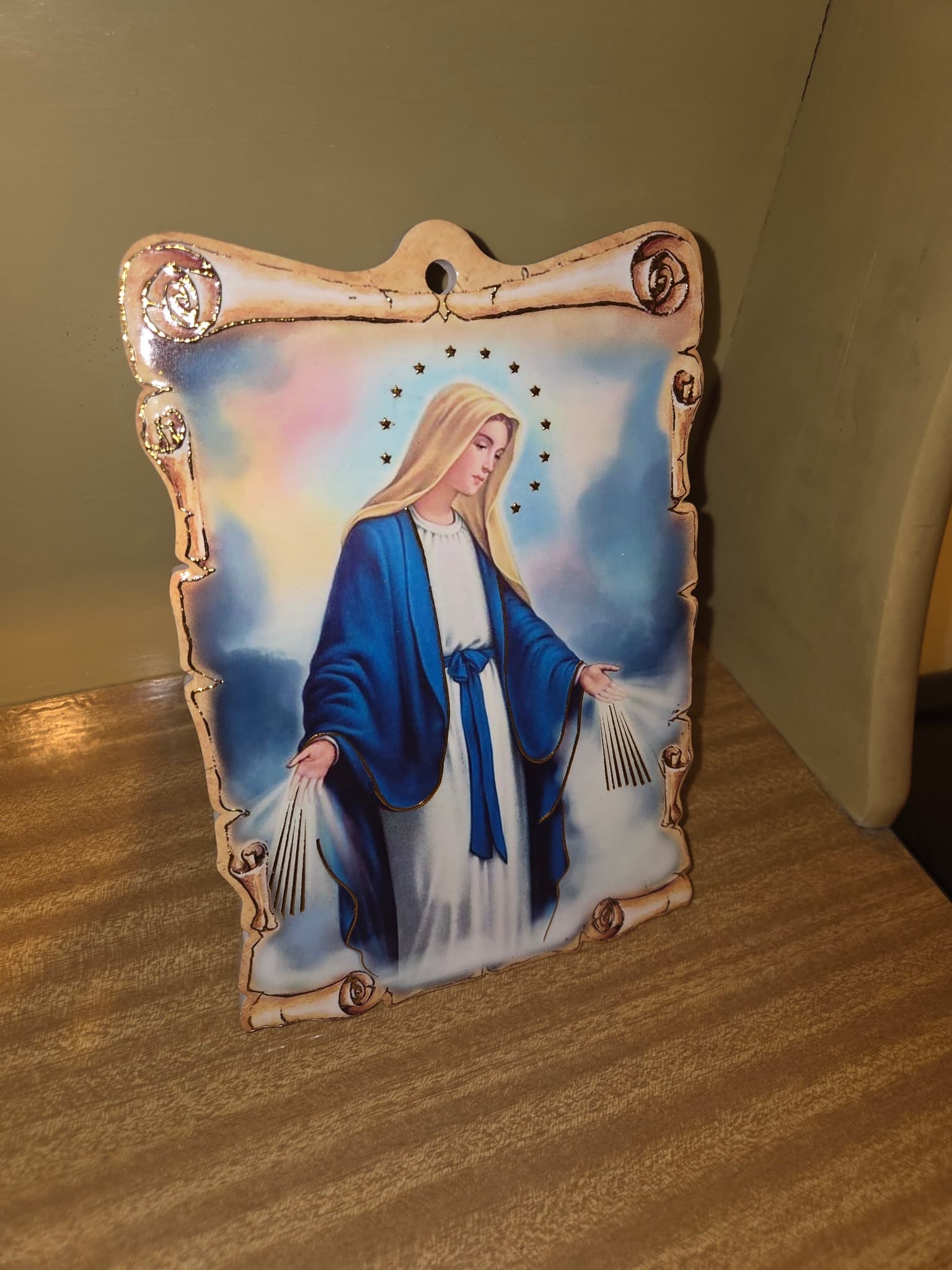 Our Lady of Grace Virgin Mary Scroll Wall Plaque — photo 2 of 2