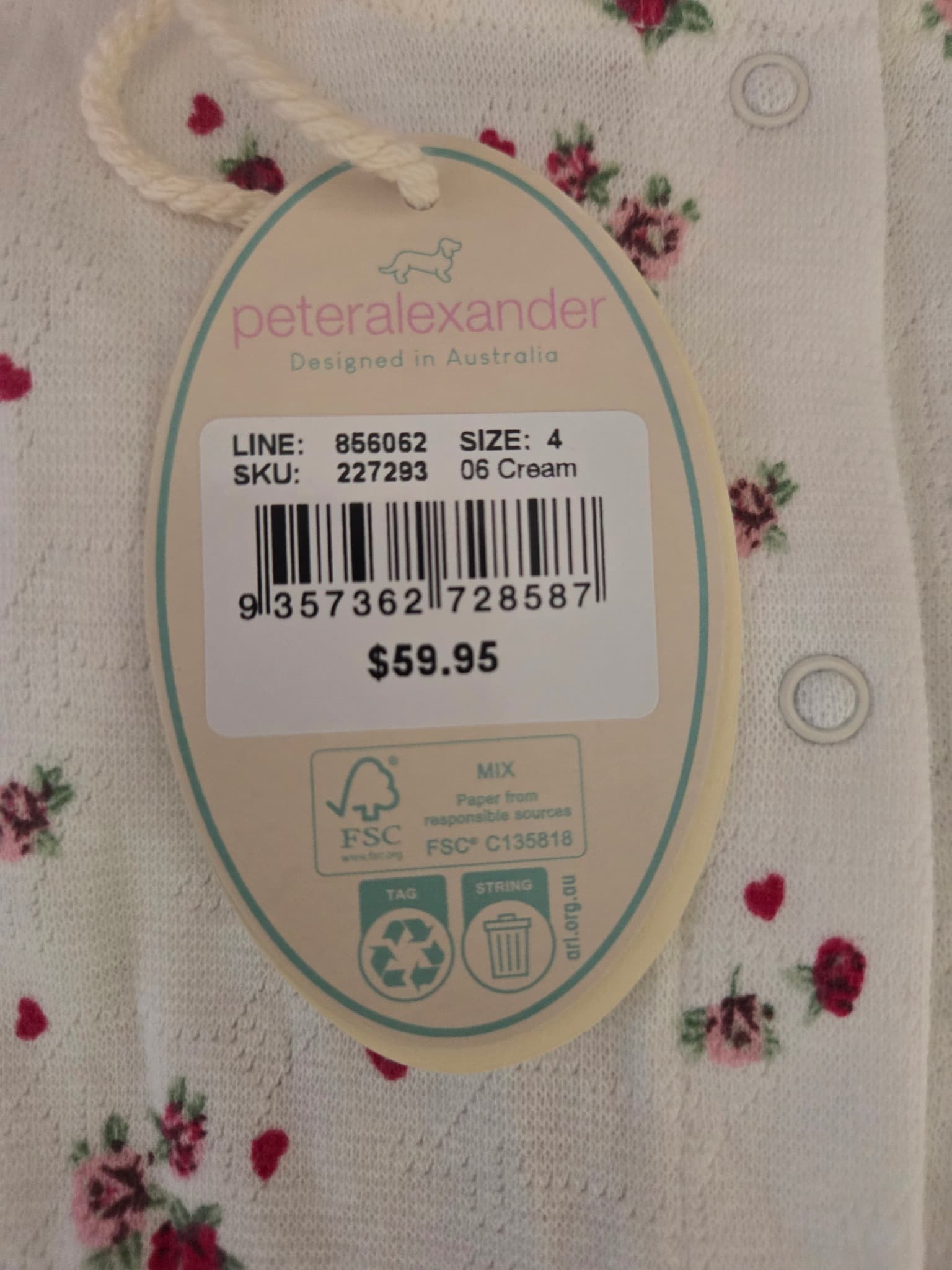 peteralexander Girls Floral Romper - Cream Size 4 — photo 2 of 2