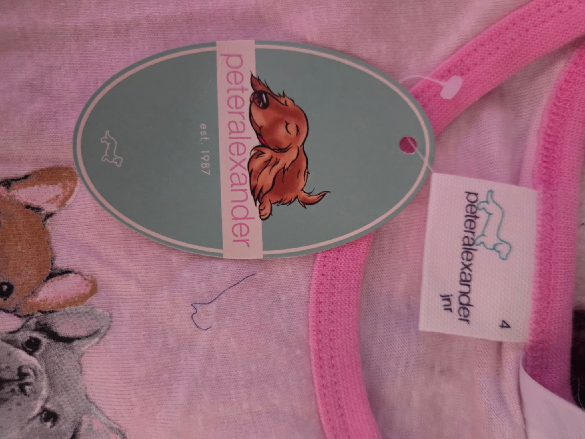 peteralexander Girls French Bulldog Pyjama Set Size 4 New — photo 2 of 3