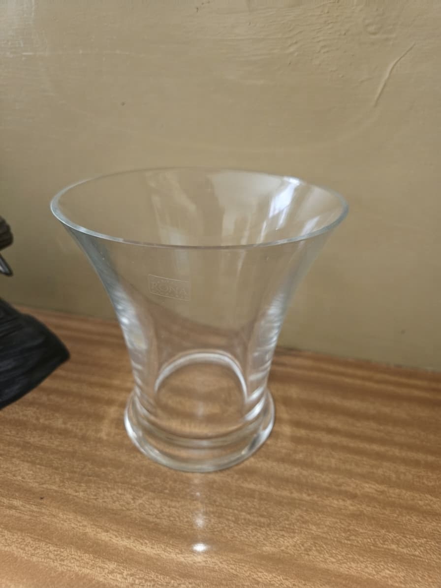 Rona Slovakia Clear Glass Vase - Minimalist Flared Design — photo 1 of 2