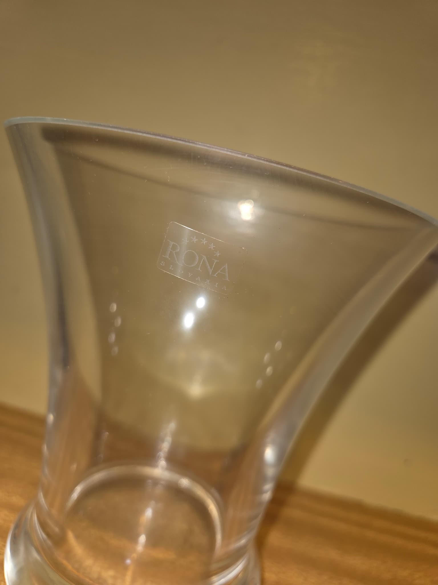 Rona Slovakia Clear Glass Vase - Minimalist Flared Design — photo 2 of 2