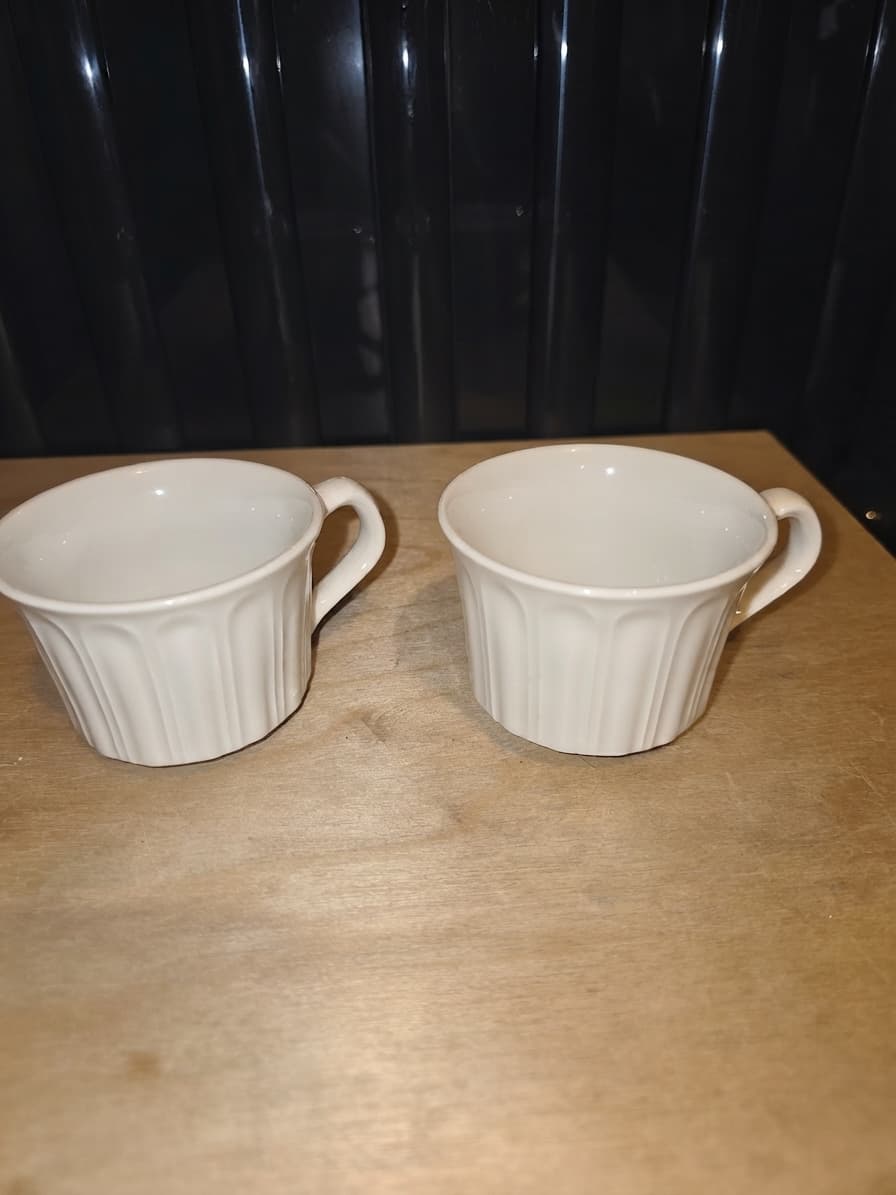 Santa Clara Spain Fluted White Coffee Cups - Set Of 2 — photo 1 of 2